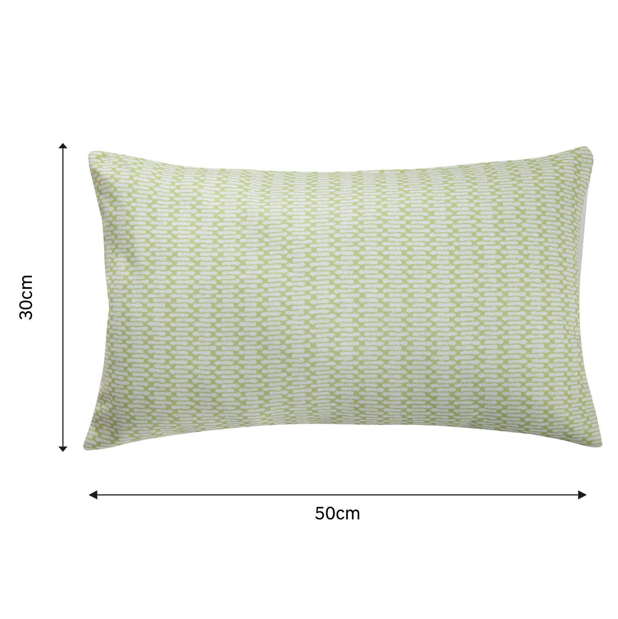 Funda de cojín rectangular Codi algodón poliéster rayas verde con cremallera 50x30cm - 2