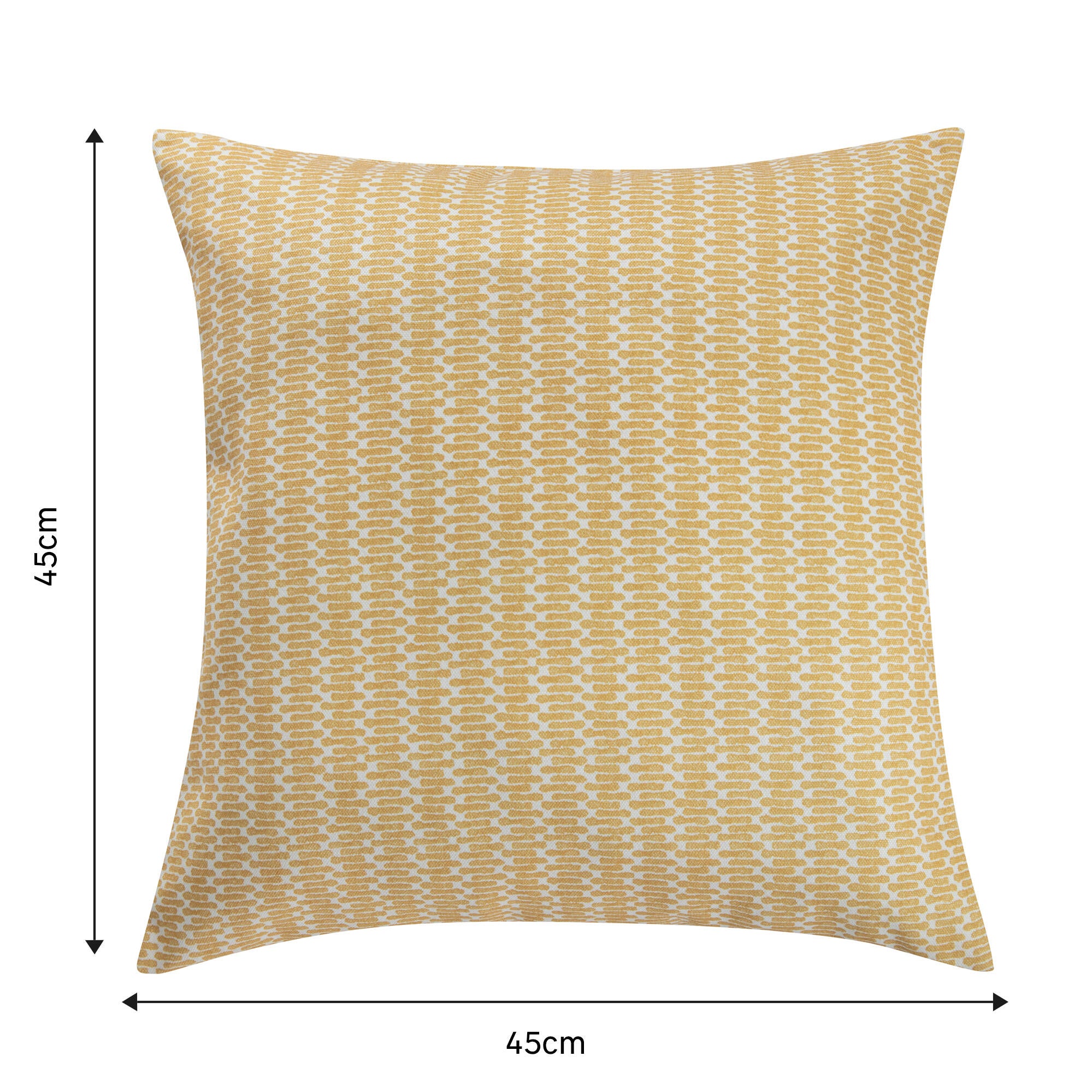 Funda de cojín cuadrada Codi algodón poliéster rayas amarillo con cremallera 45x45cm - 2