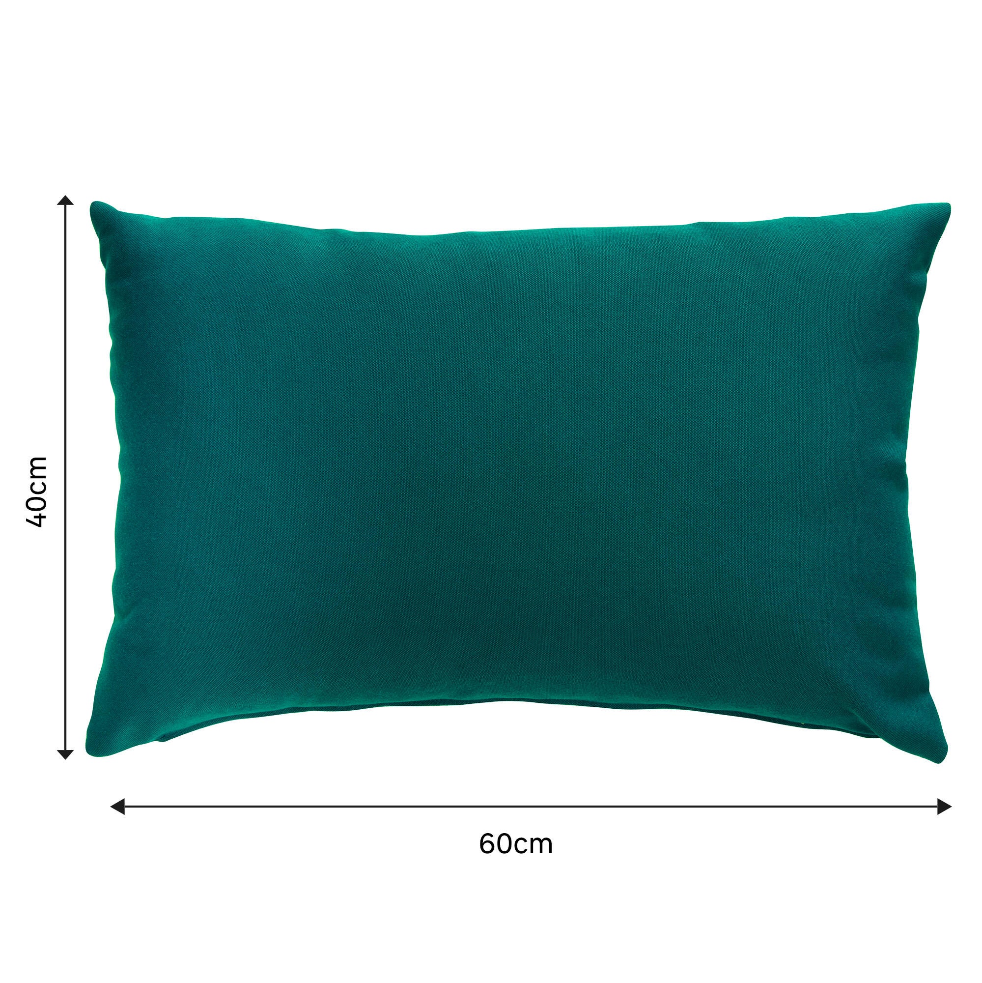 Funda de cojín rectangular Horizon algodón poliéster liso verde pato con cremallera 60 x 40 cm - 2