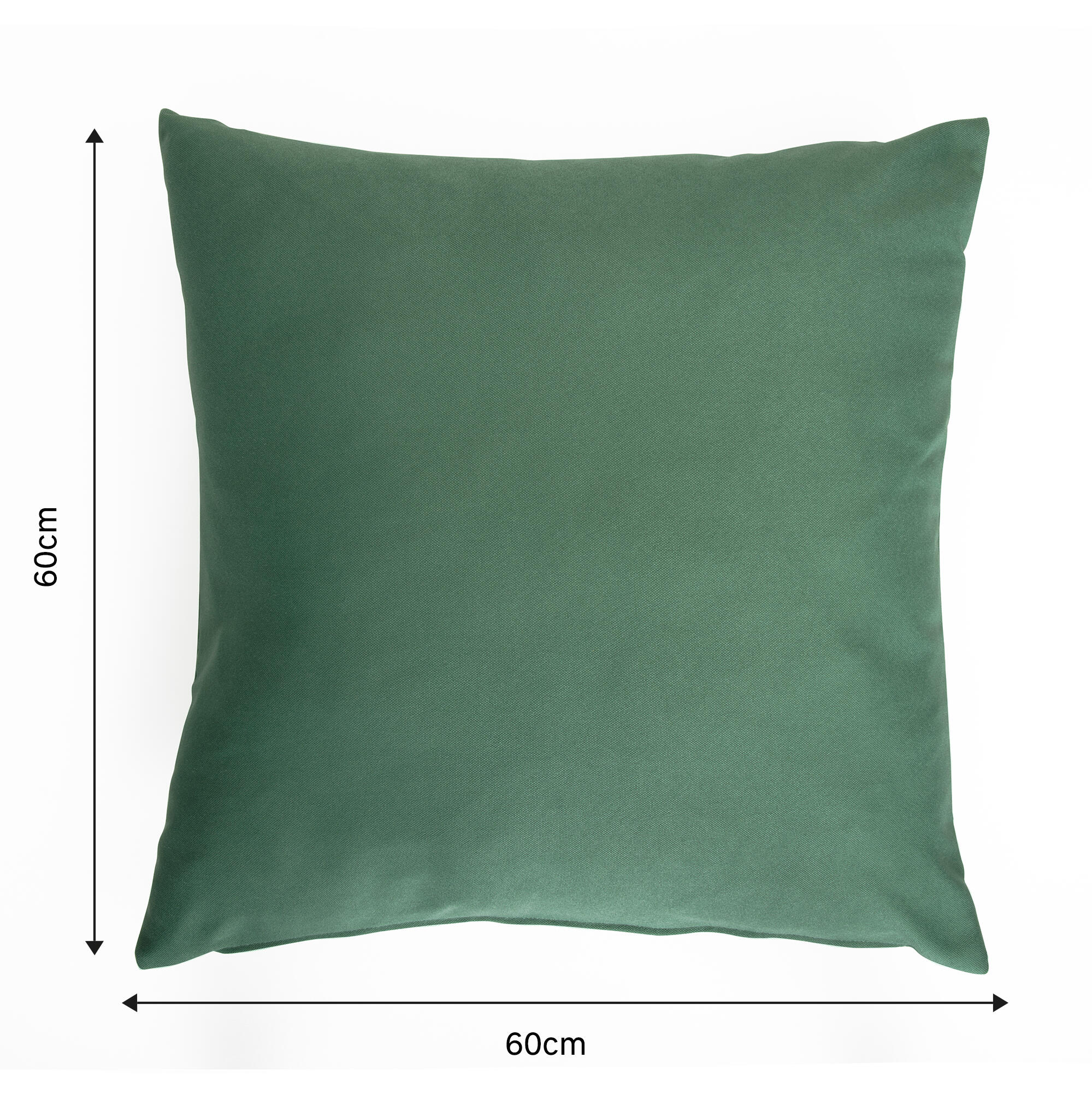 Funda de cojín cuadrada Horizon algodón poliéster liso verde hierba con cremallera RIOMA 60 x 60 cm - 2