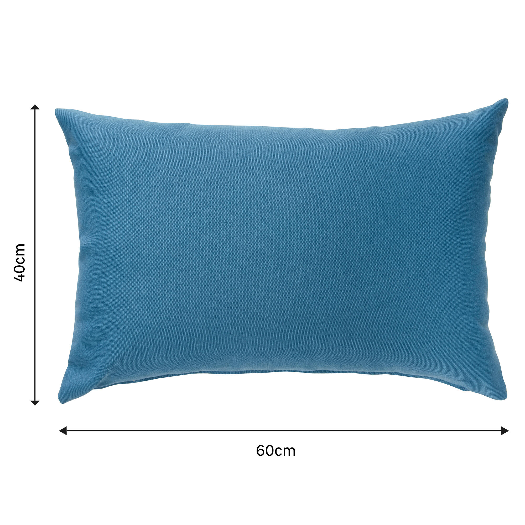 Funda de cojín rectangular Horizon algodón poliéster liso azul azulón con cremallera 60 x 40 cm - 2