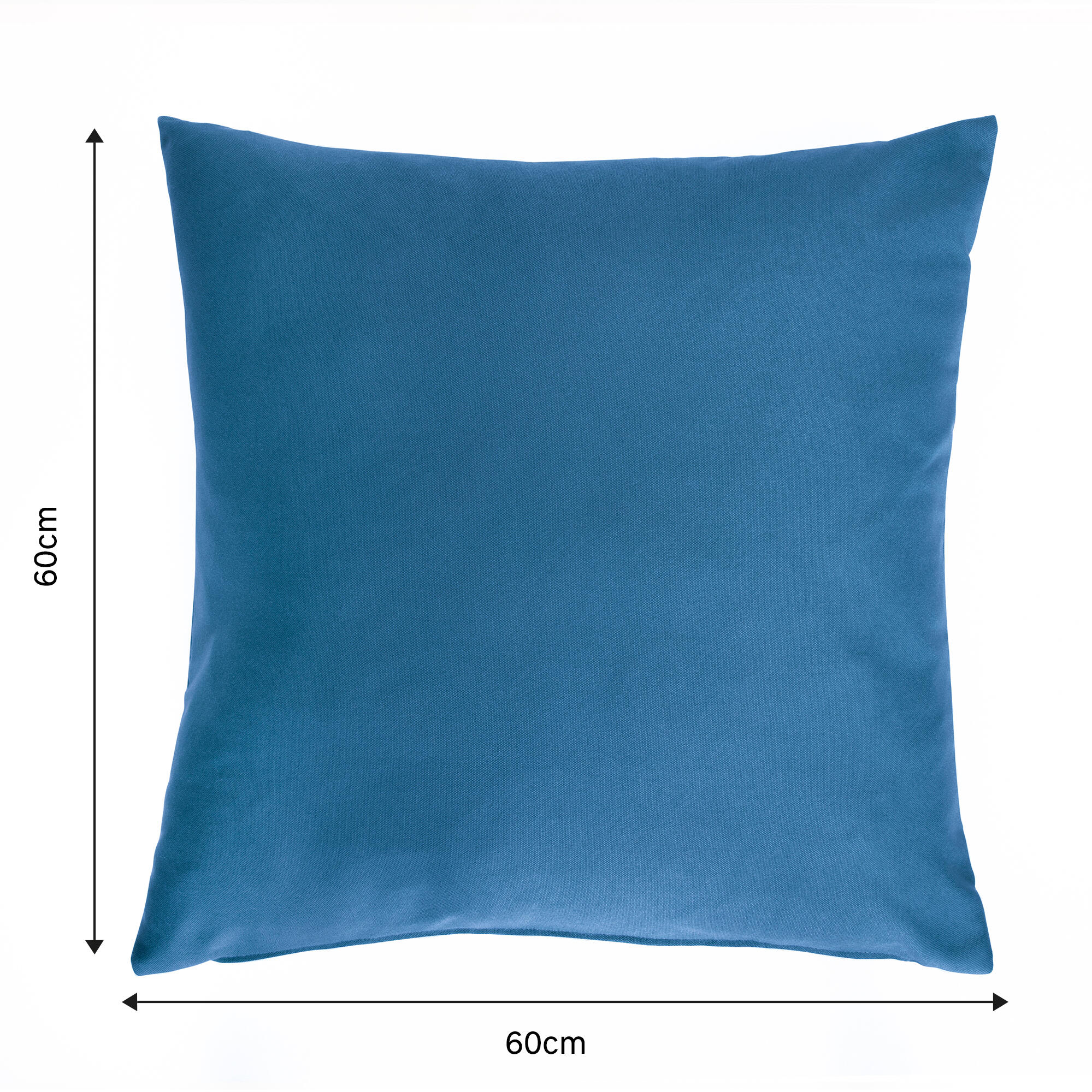 Funda de cojín cuadrada Horizon algodón poliéster liso azul azulón con cremallera RIOMA 60 x 60 cm - 2