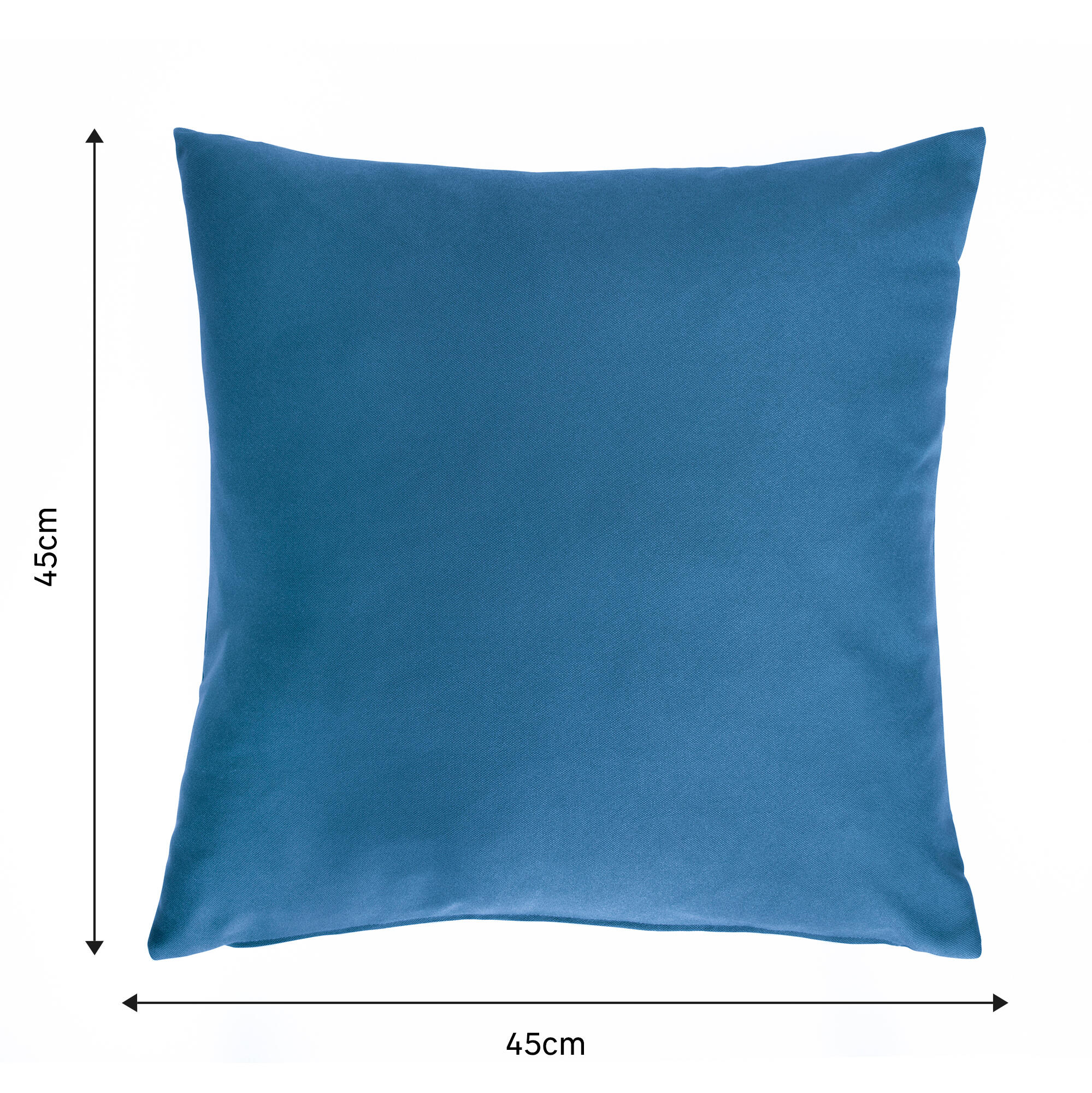 Funda de cojín cuadrada Horizon algodón poliéster liso azul azulón con cremallera 45 x 45 cm - 2