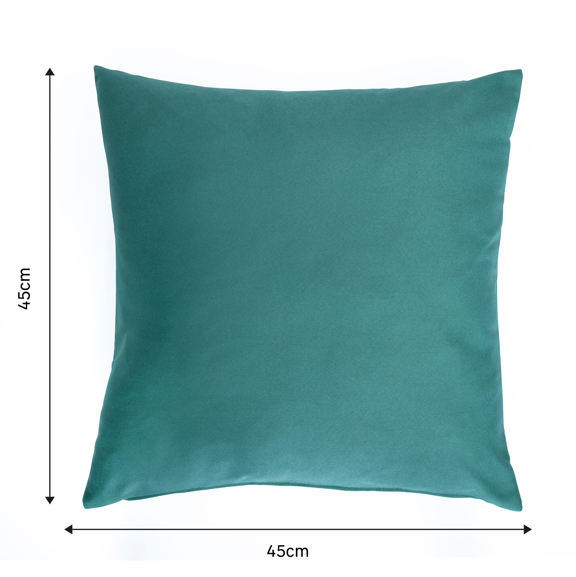Funda de cojín cuadrada Horizon algodón poliéster liso verde helecho con cremallera 45 x 45 cm - 2