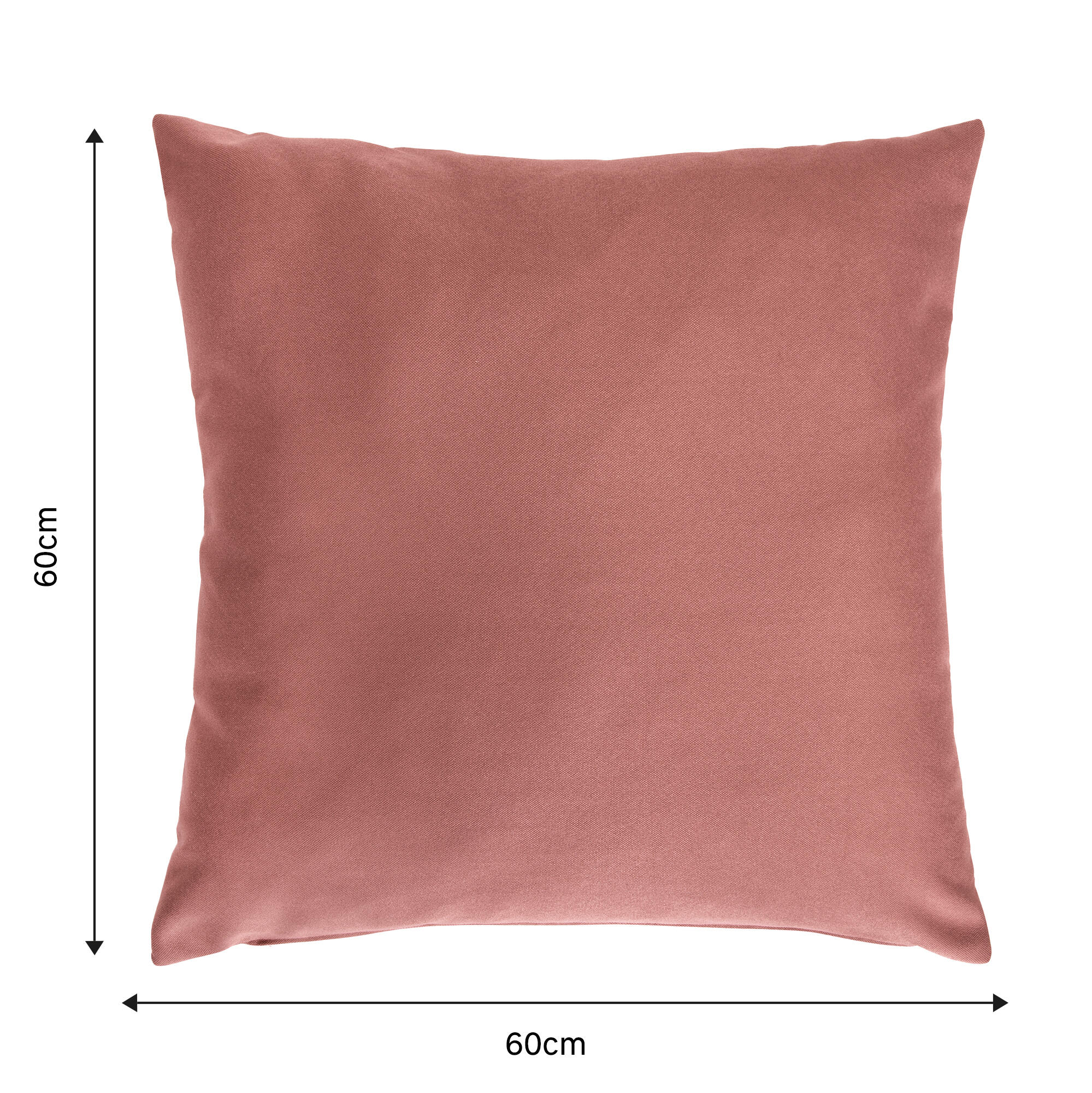 Funda de cojín cuadrada Horizon algodón poliéster liso rosa con cremallera RIOMA 60 x 60 cm - 2