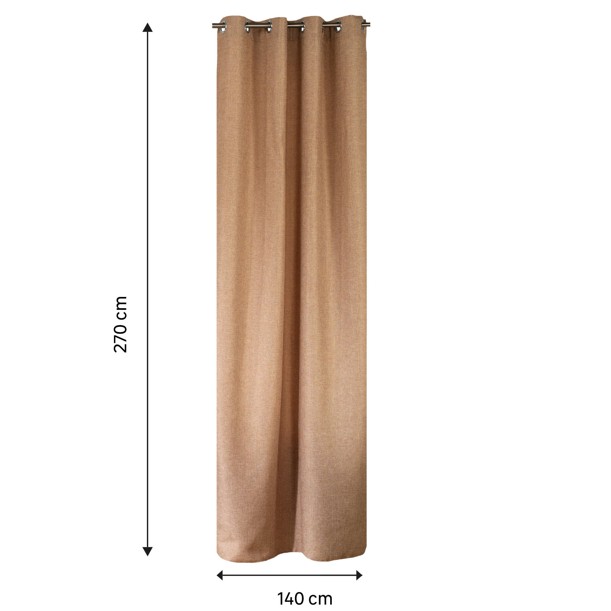 Cortina ollaos Cindy poliéster liso arena RIOMA de 140x270cm - 2
