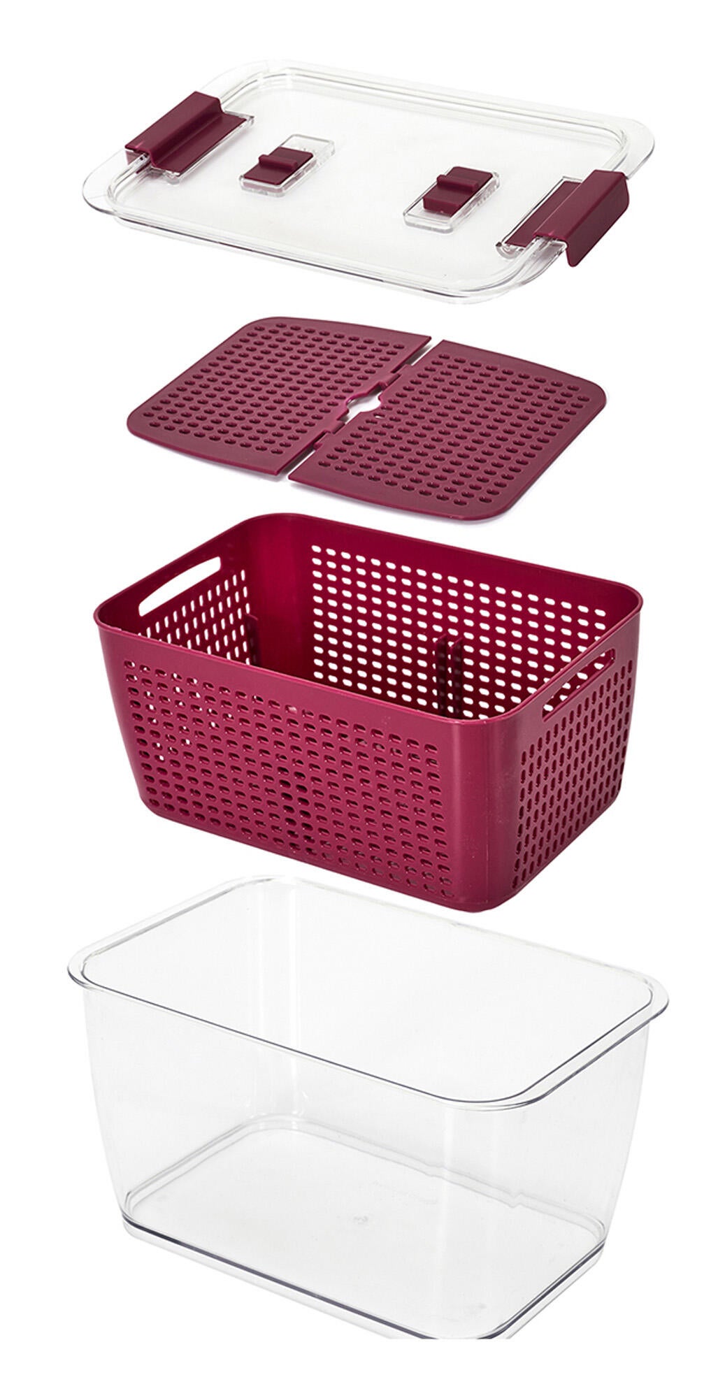 Caja hermética con 2 compartimentos para alimentos cristal - 4