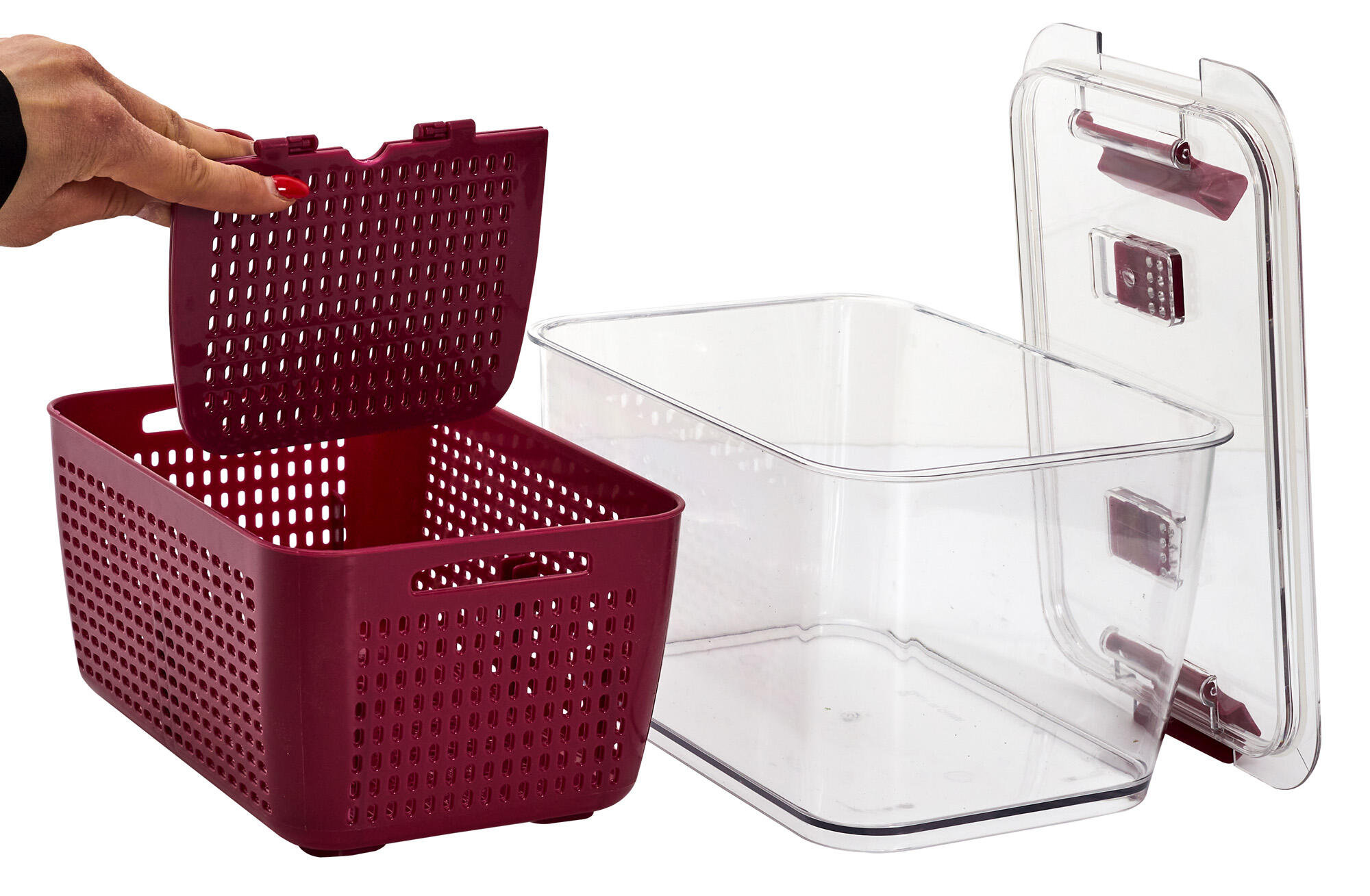 Caja hermética con 2 compartimentos para alimentos cristal - 3