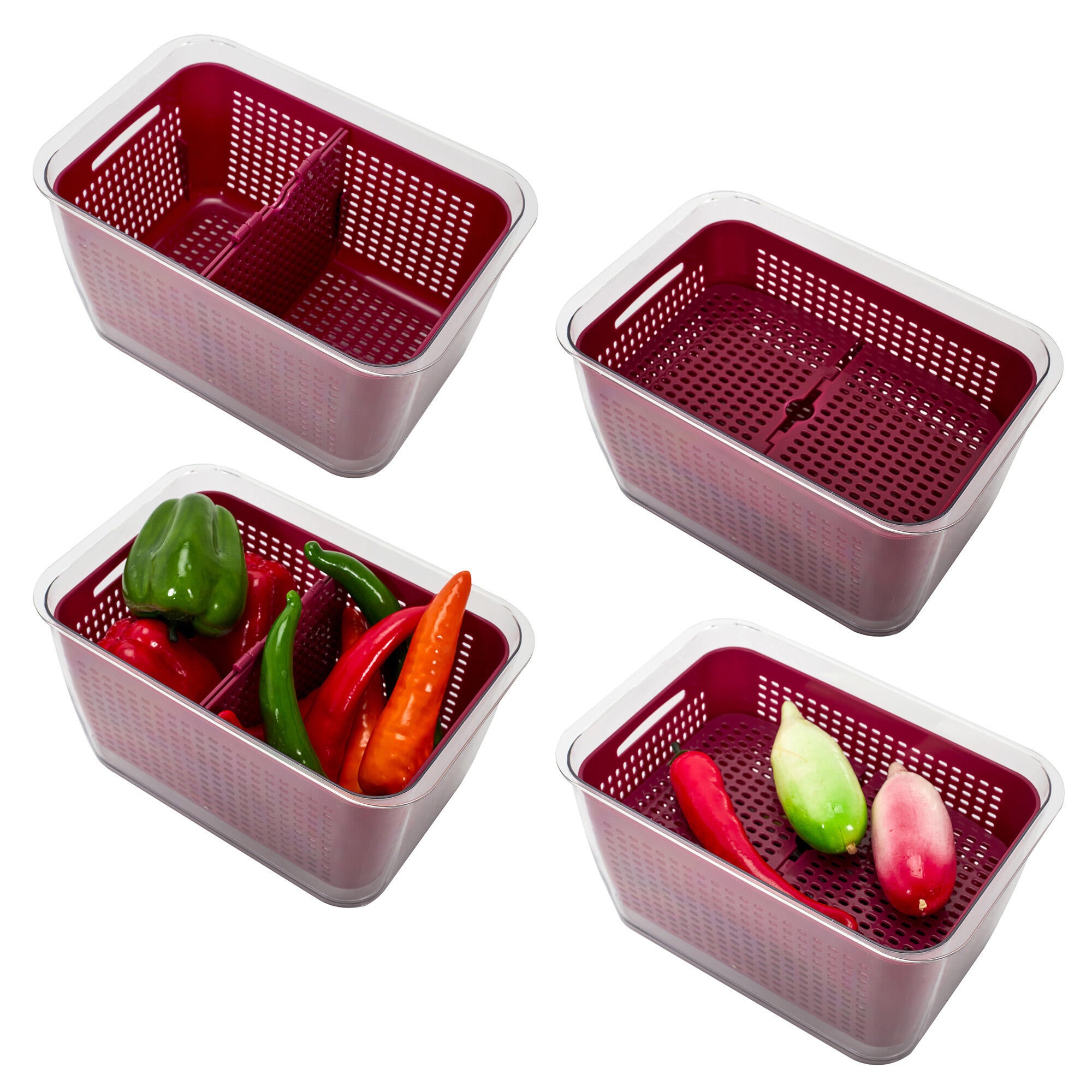 Caja hermética con 2 compartimentos para alimentos cristal - 5
