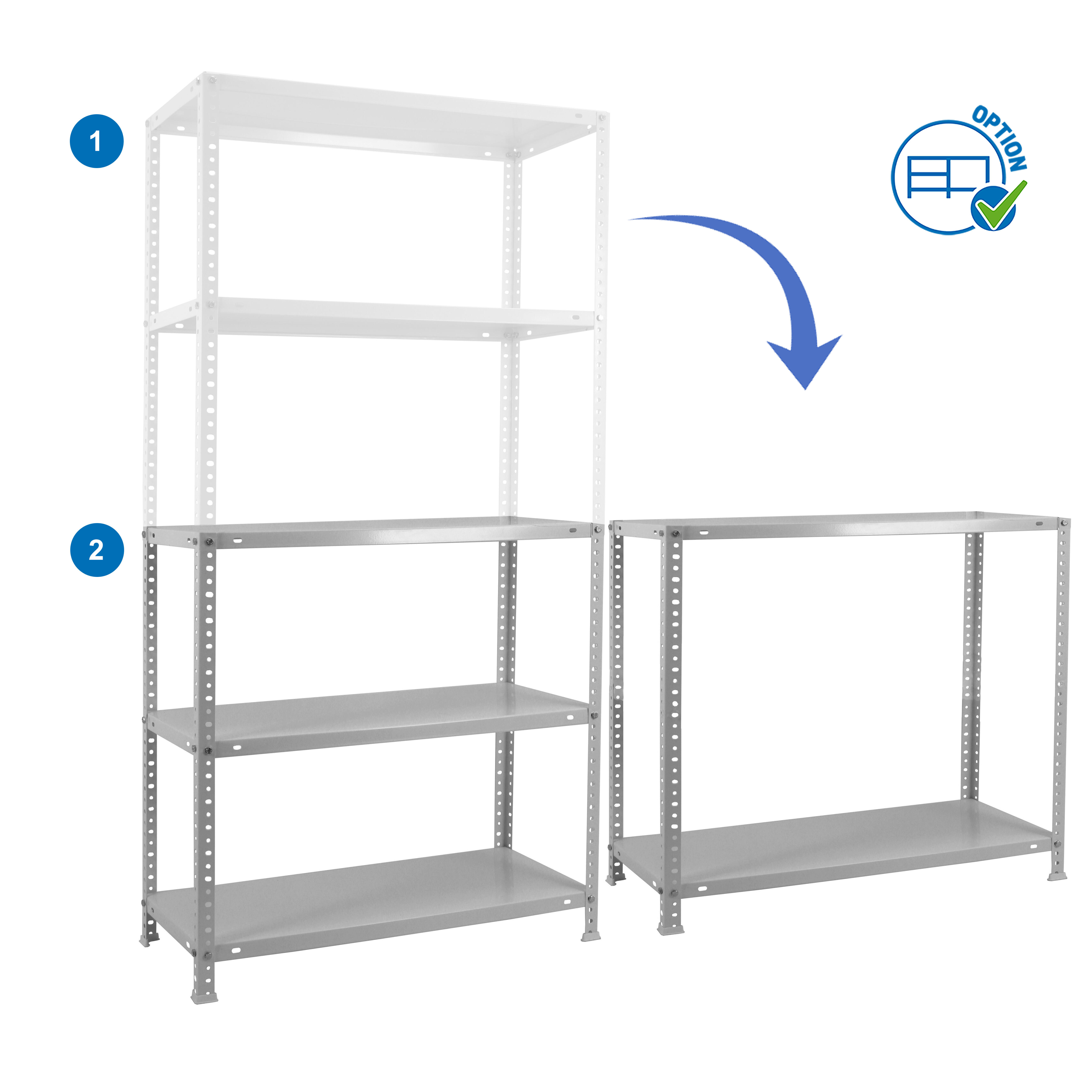 Estante metálica cinza 5 prateleiras 110x50x200 cm 90 kg Simonrack - 8