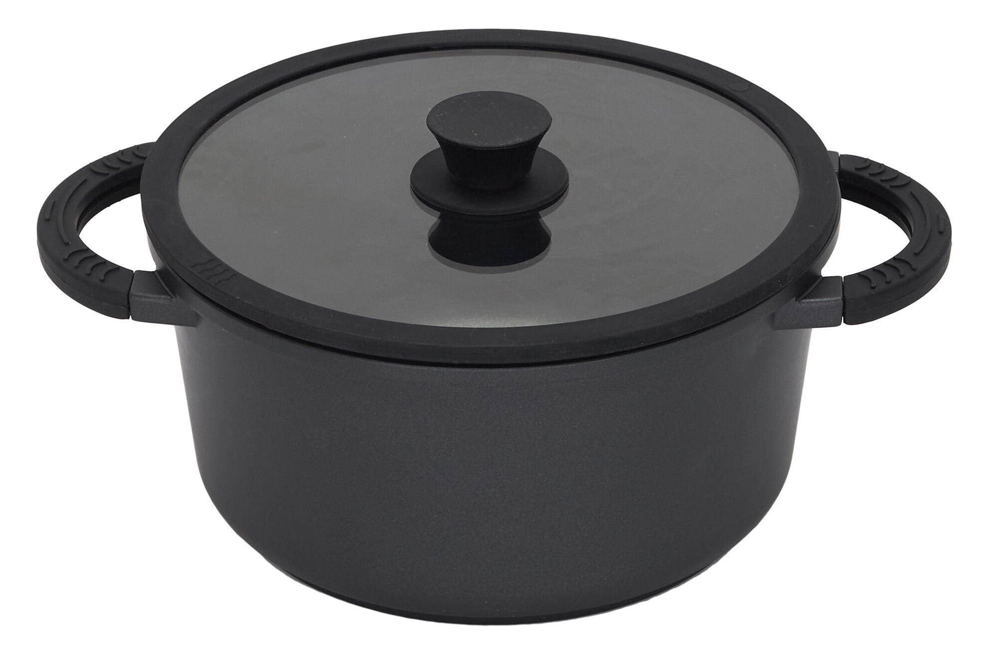 Cacerola de aluminio con asas d.24cm negro