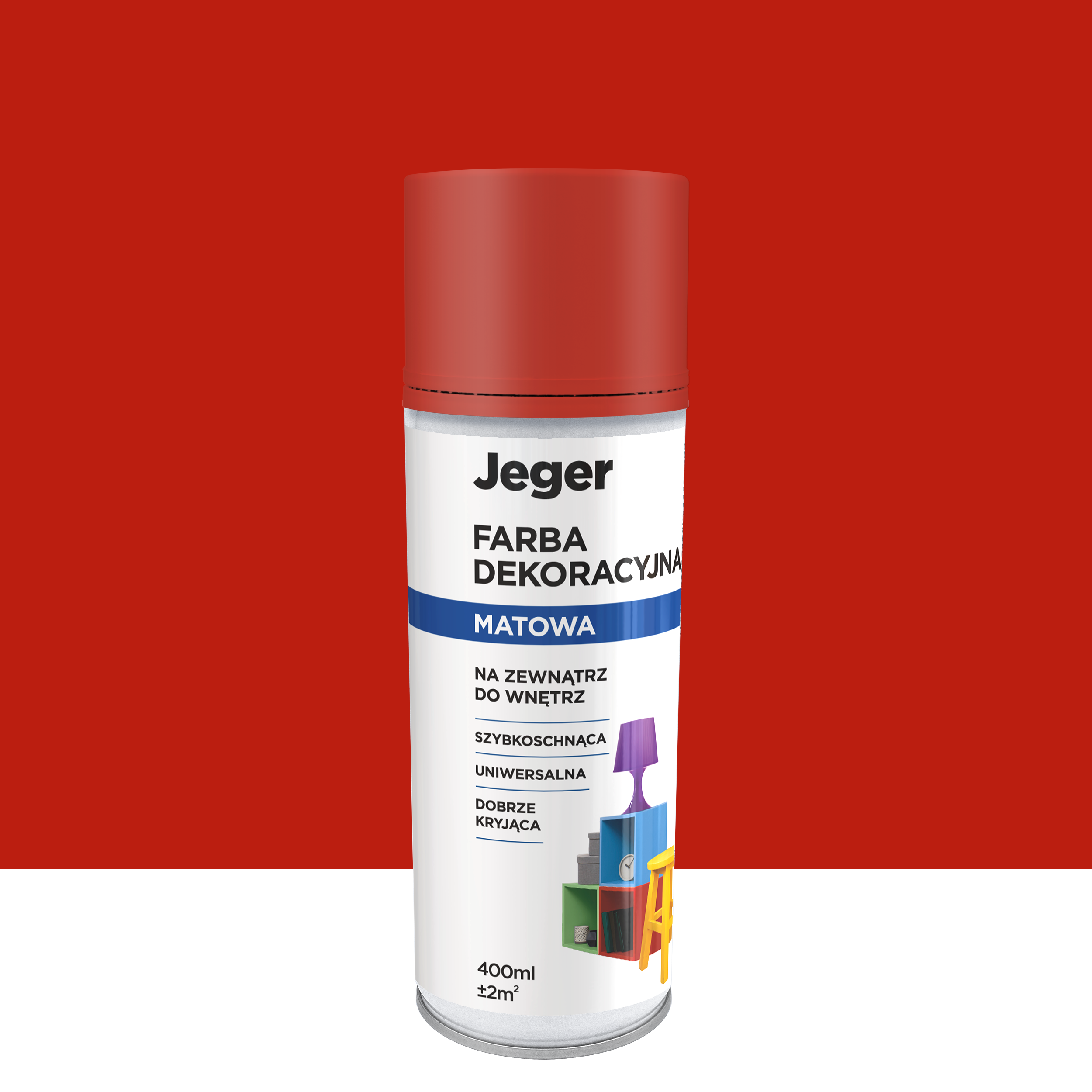Spray 0.4 l czerwony mat Jeger