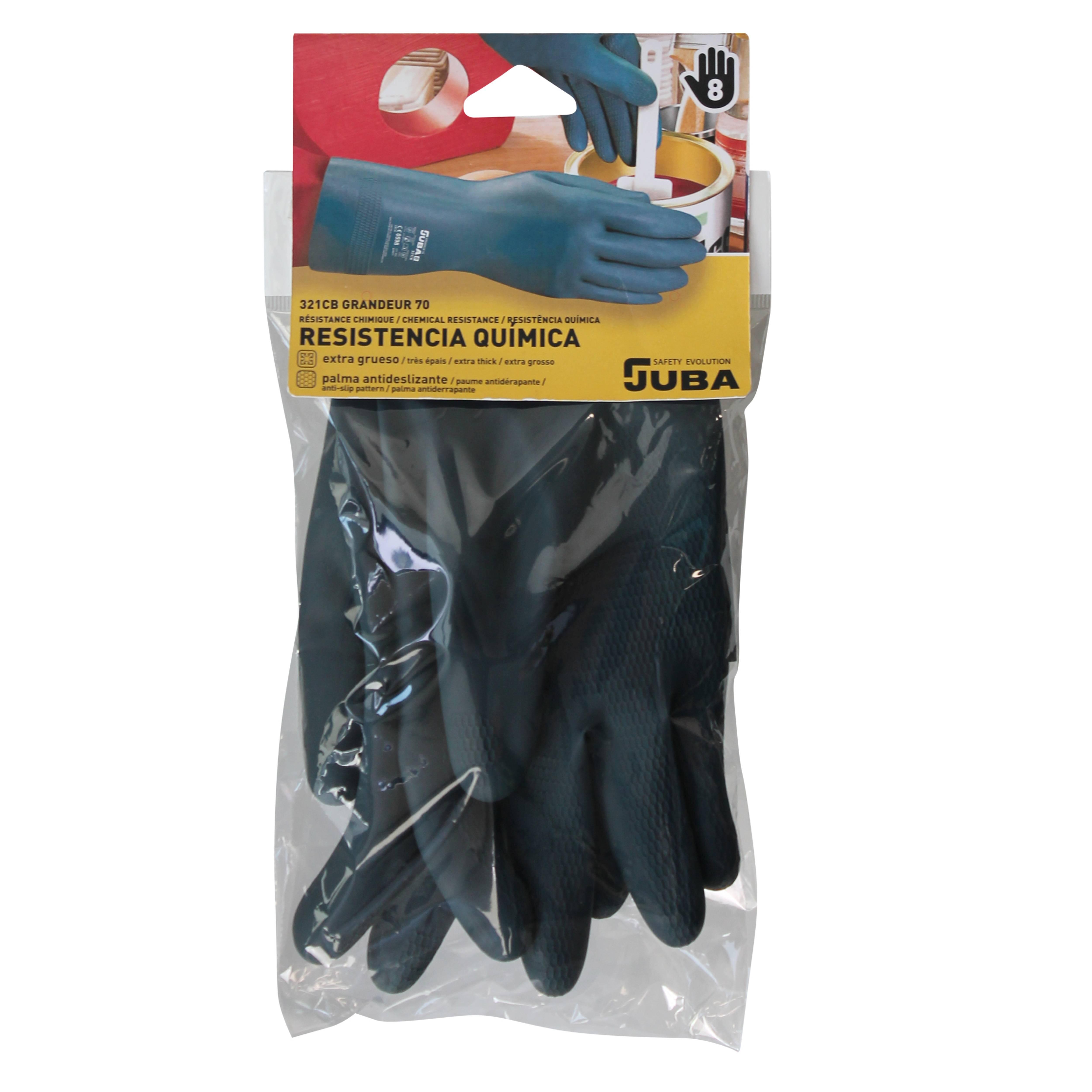 GUANTE NEOPRENO LATEX NEGRO TALLA 8 321CB JUBA  - 2