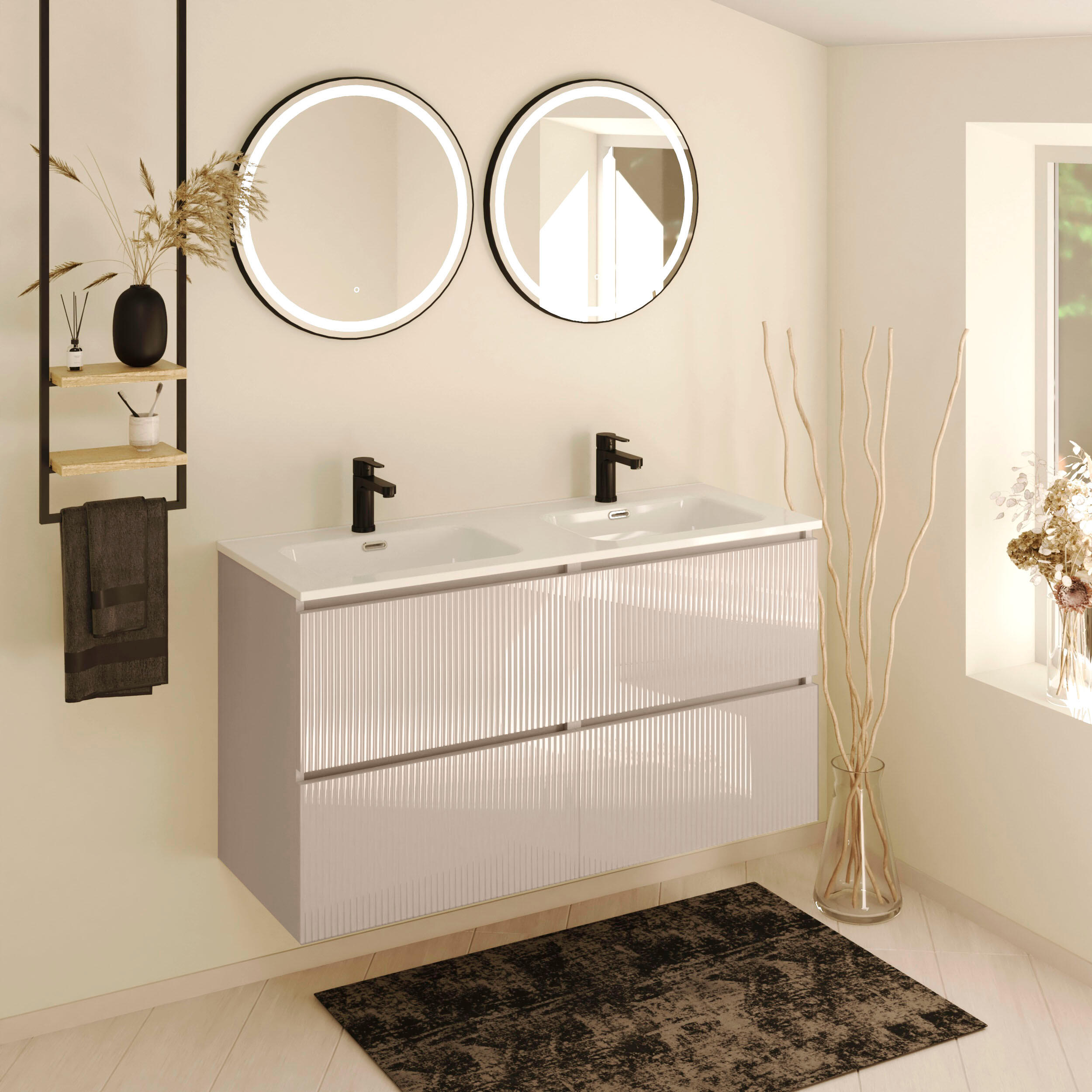Mueble de baño cristal marrón 120x46 cm