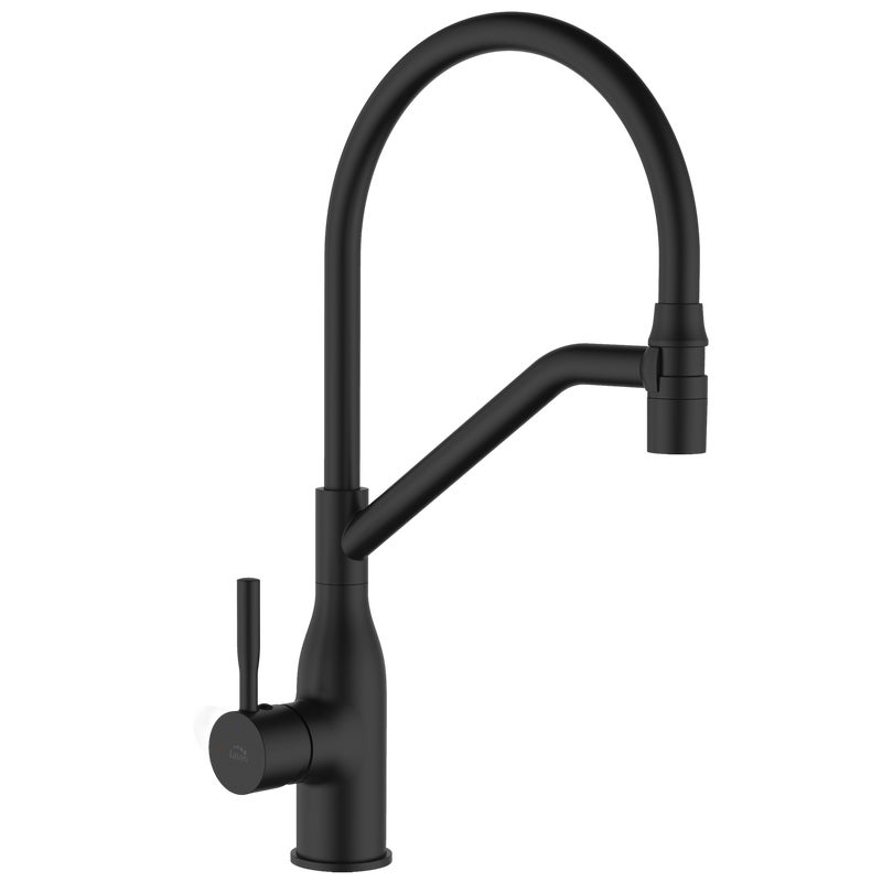 Bateria kuchenna Freila czarna z wylewką U Laveo