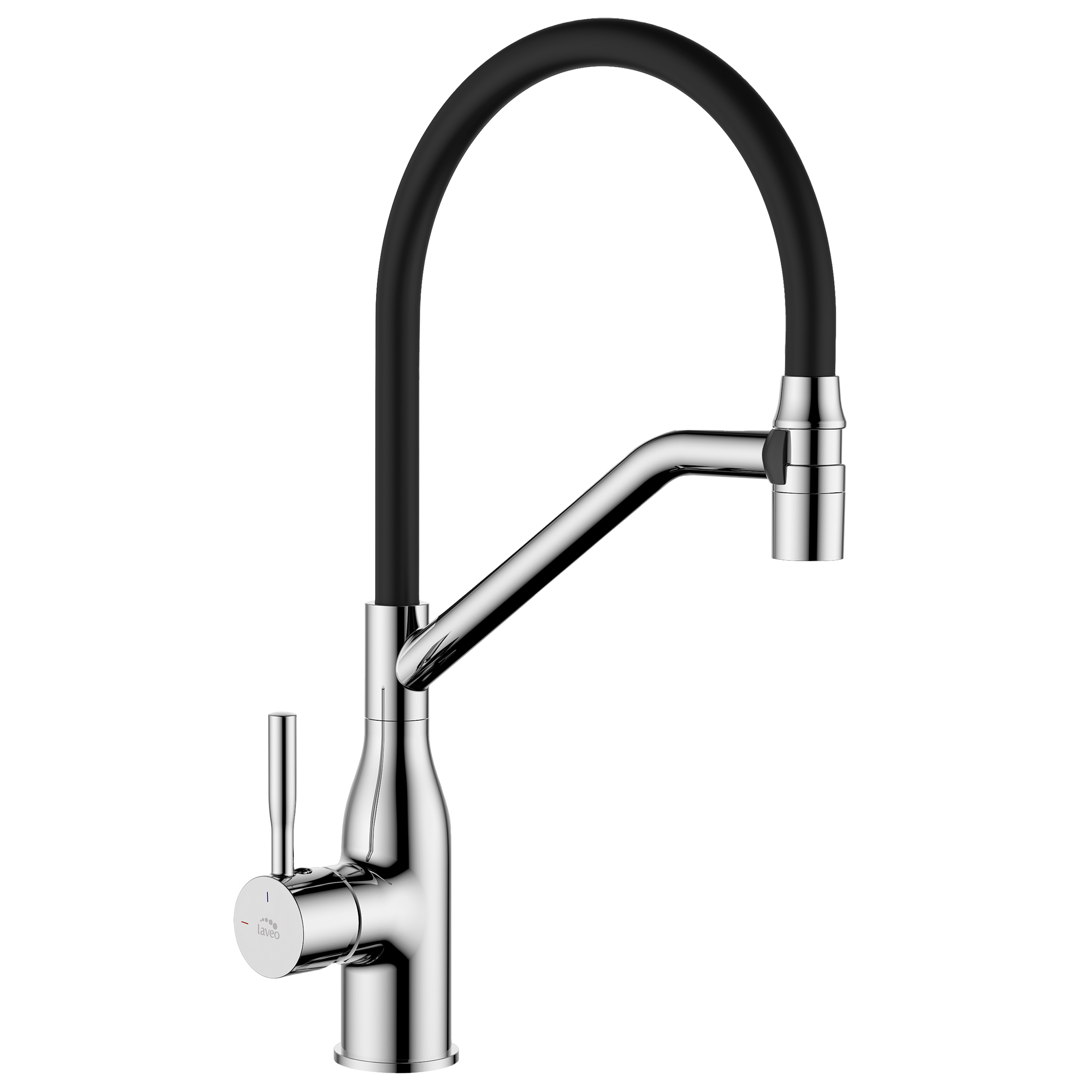 Bateria kuchenna Freila chrom / czarna z wylewką U Laveo