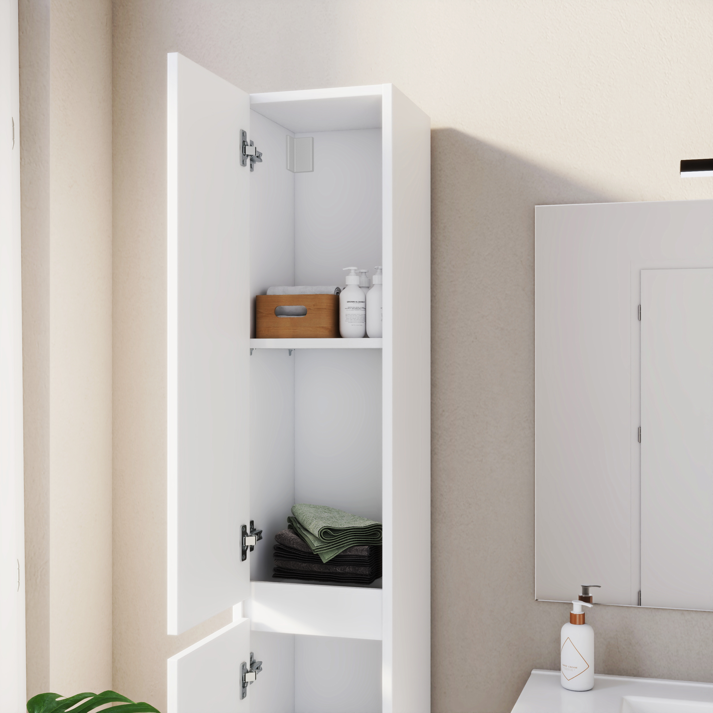 Colonna per mobile bagno Essential SENSEA 2 ante P 28.6 x L 27.3 x H 180 cm bianco truciolare - 6