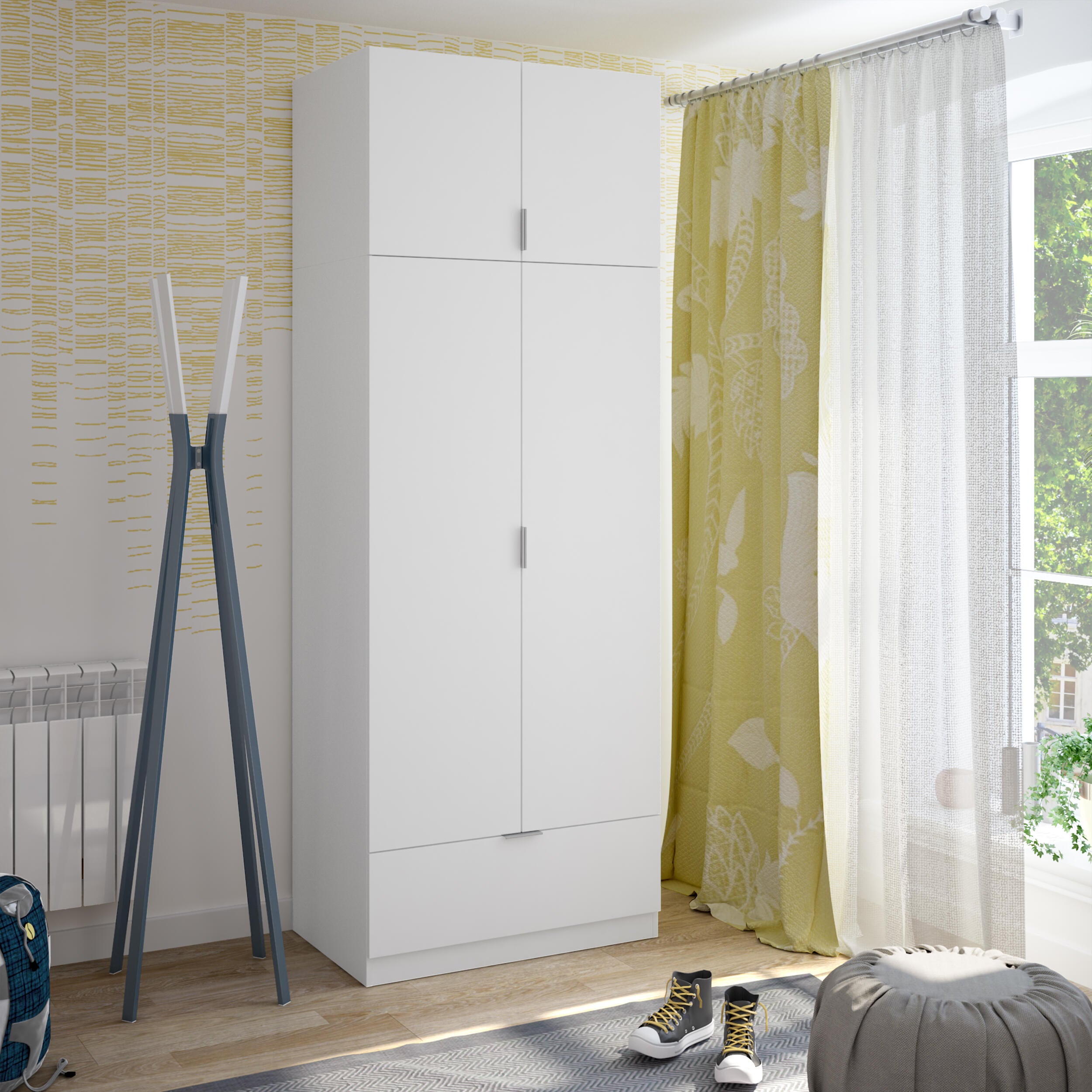 Armario Tuc 80x170x50cm con 2 puertas color blanco 1 cajón - 3