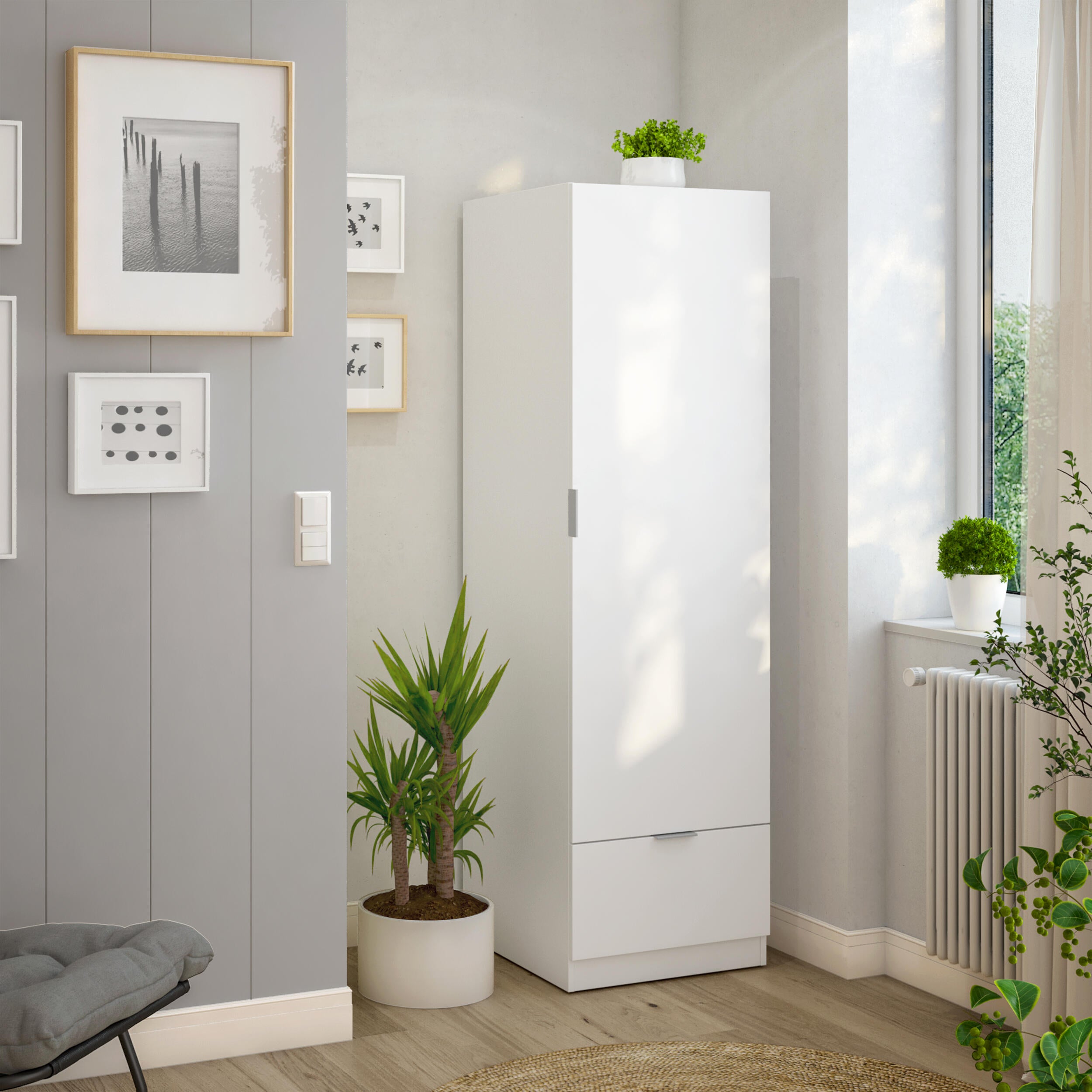 Armario Tuc 50x170x50cm con 1 puerta color blanco 1 cajón - 3