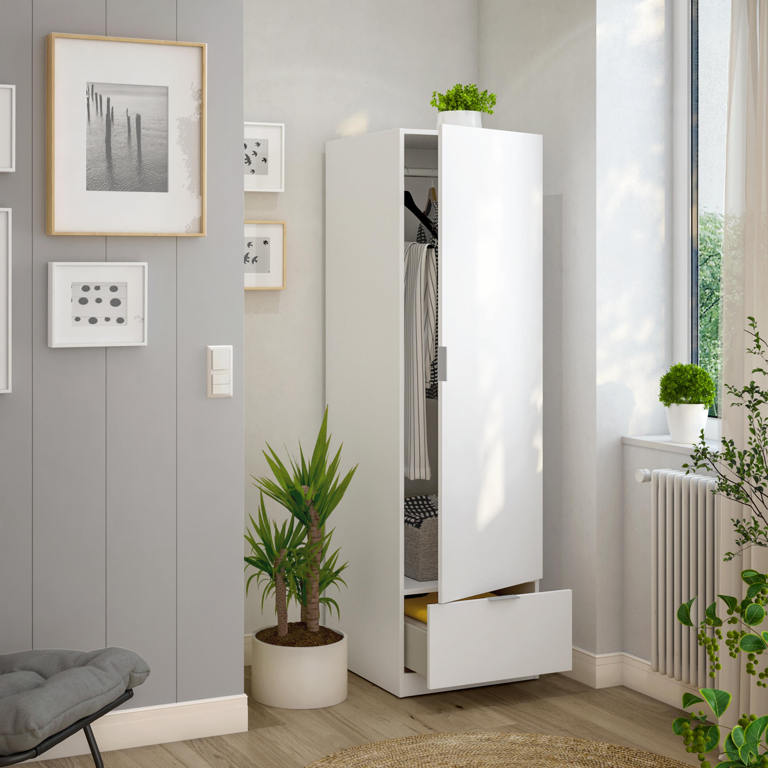 Armario Tuc 50x170x50cm con 1 puerta color blanco 1 cajón - 6