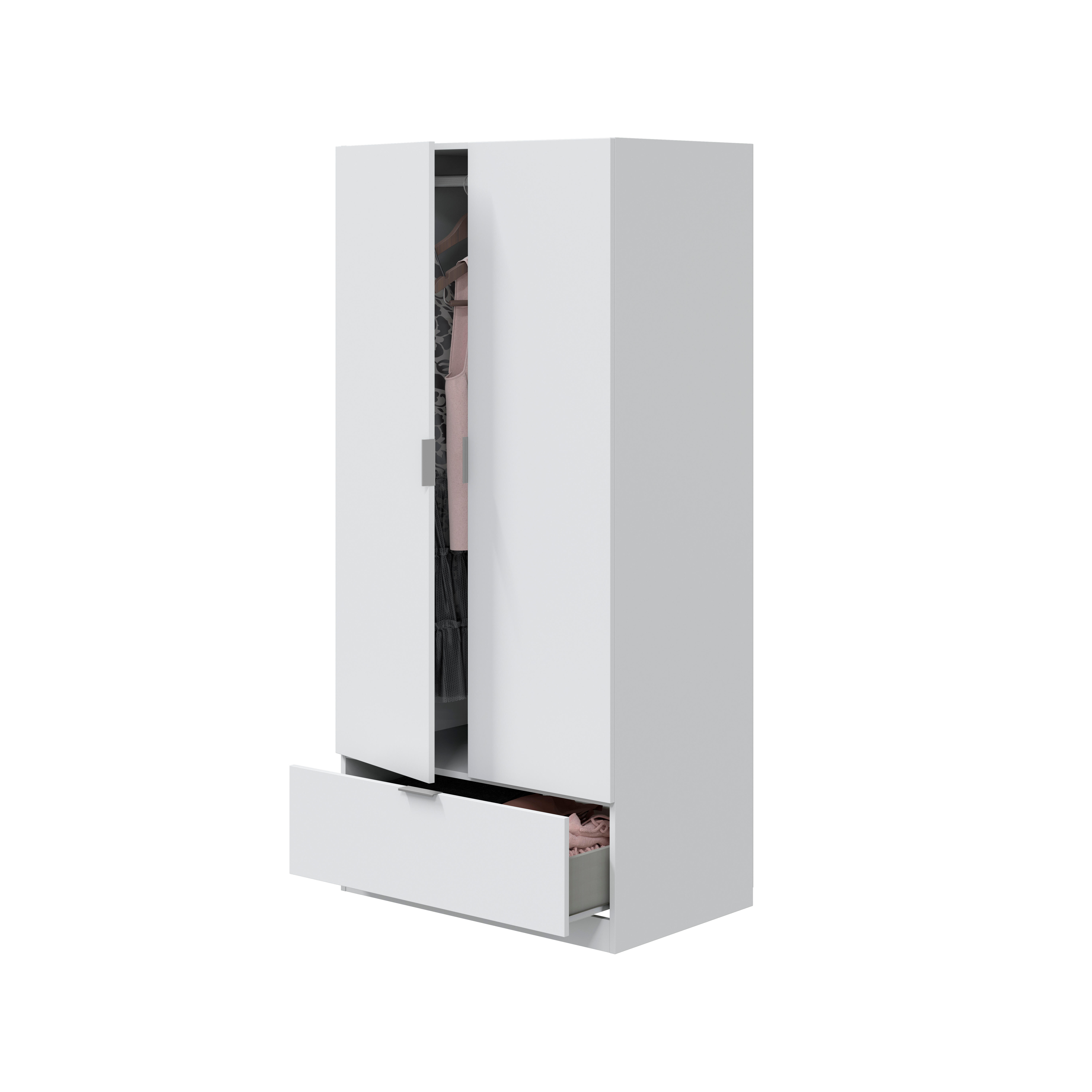 Armario Tuc 80x170x50cm con 2 puertas color blanco 1 cajón - 6