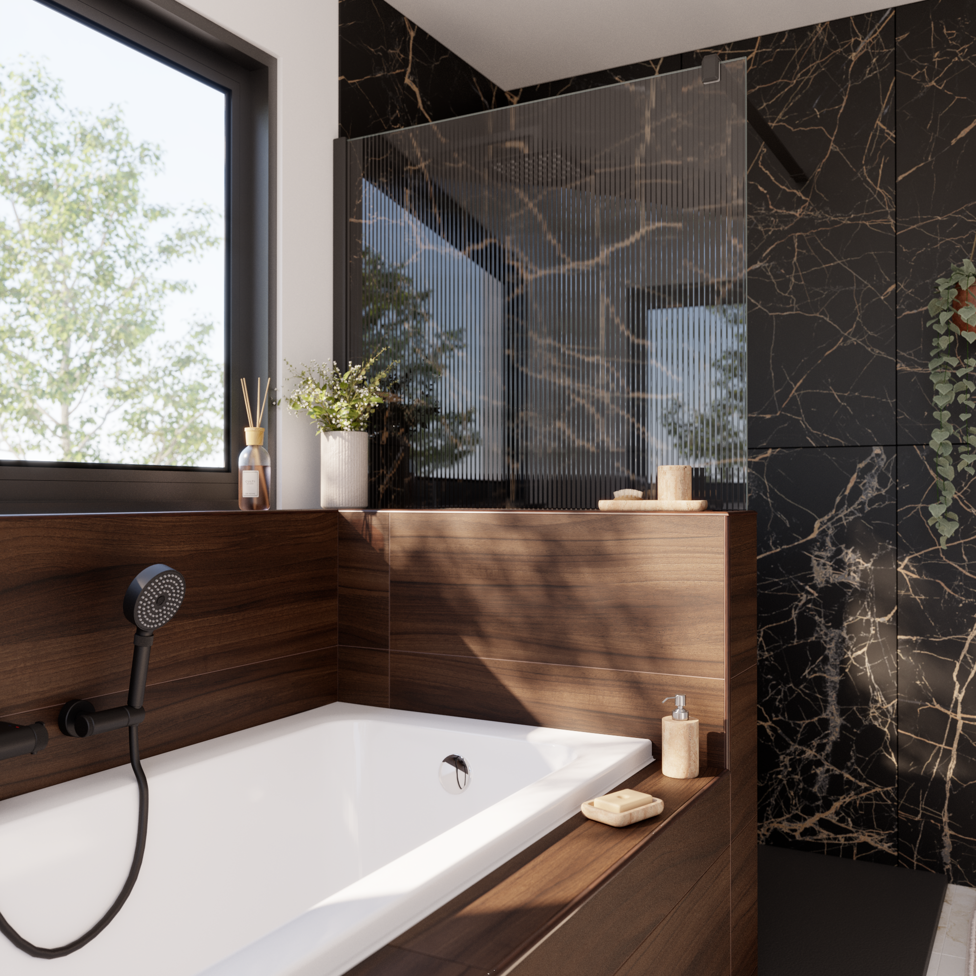 Piastrella da pavimento e rivestimento interno in gres porcellanato 60 x 120 cm rettificato smaltato nero opaco Blush traffico leggero (pei 1/5) Sp. 9 mm 1.44 mq - 2