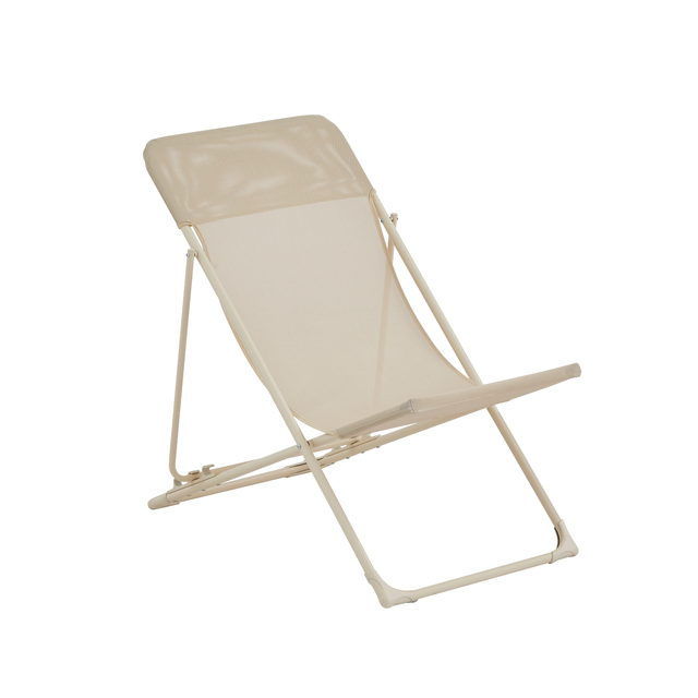 Silla de jardín sín cojín de acero beige Naterial