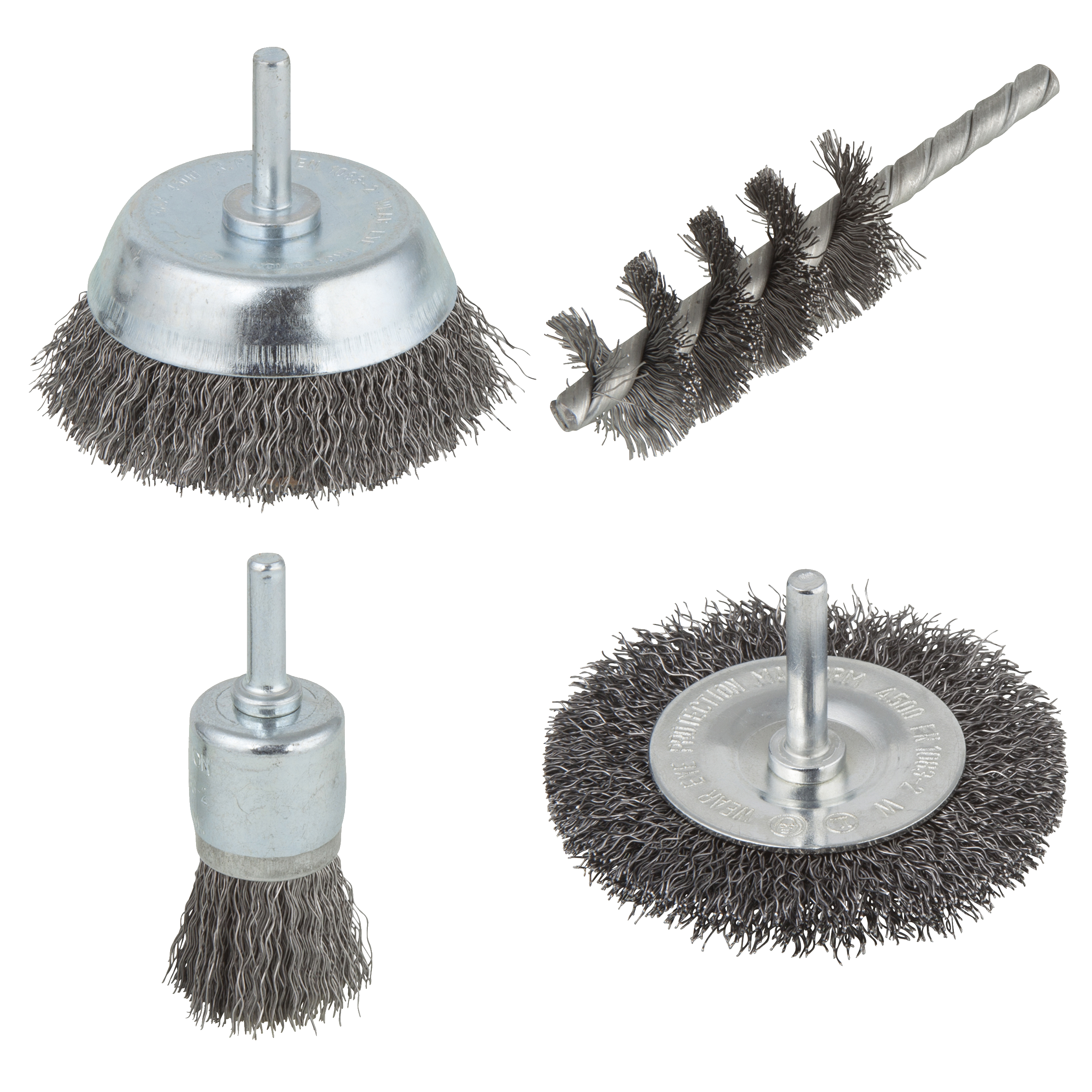 Zestaw szczotek trzpieniowych 4 szt. WOLFCRAFT