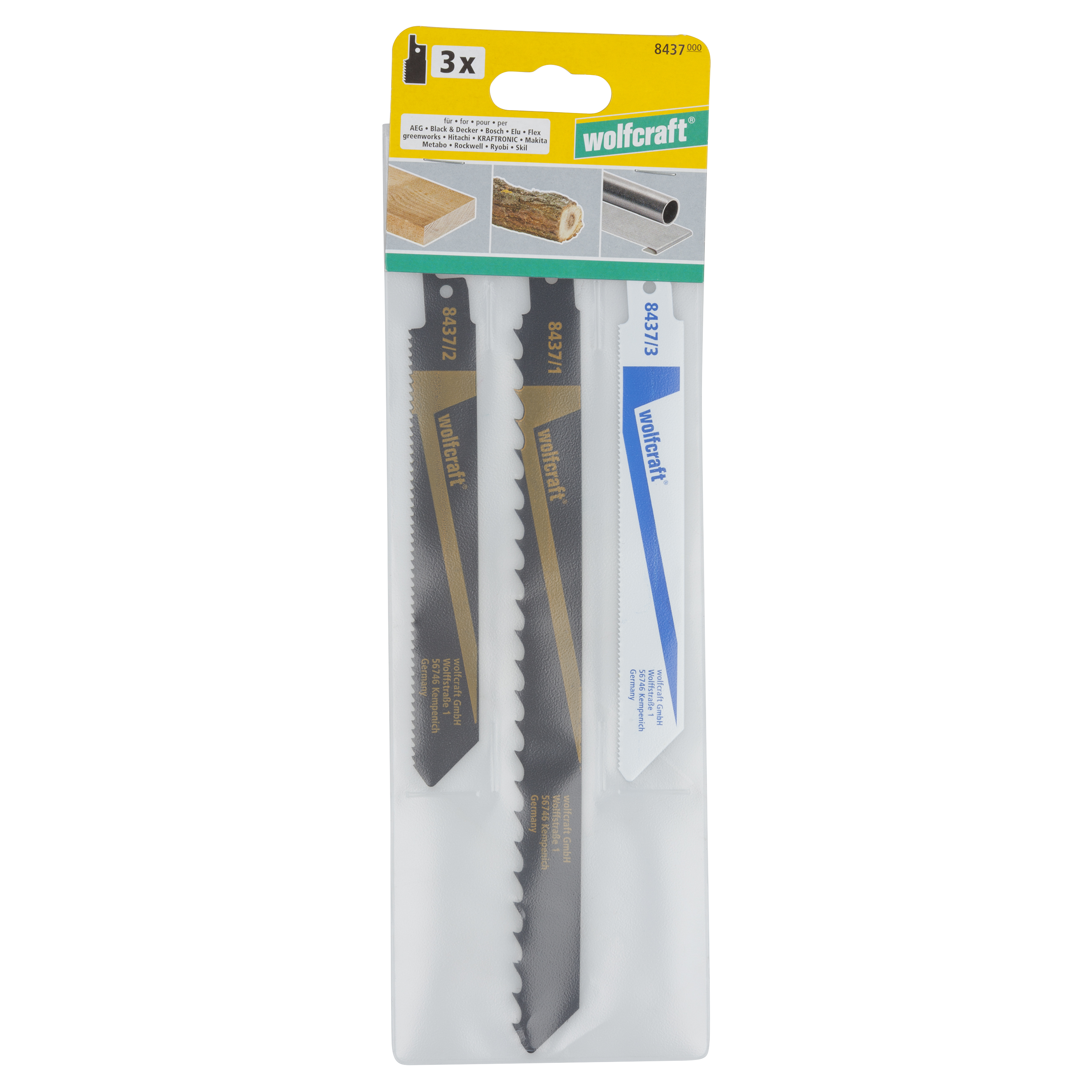 Brzeszczot do piły szablastej 8437000 3 szt. WOLFCRAFT - 2