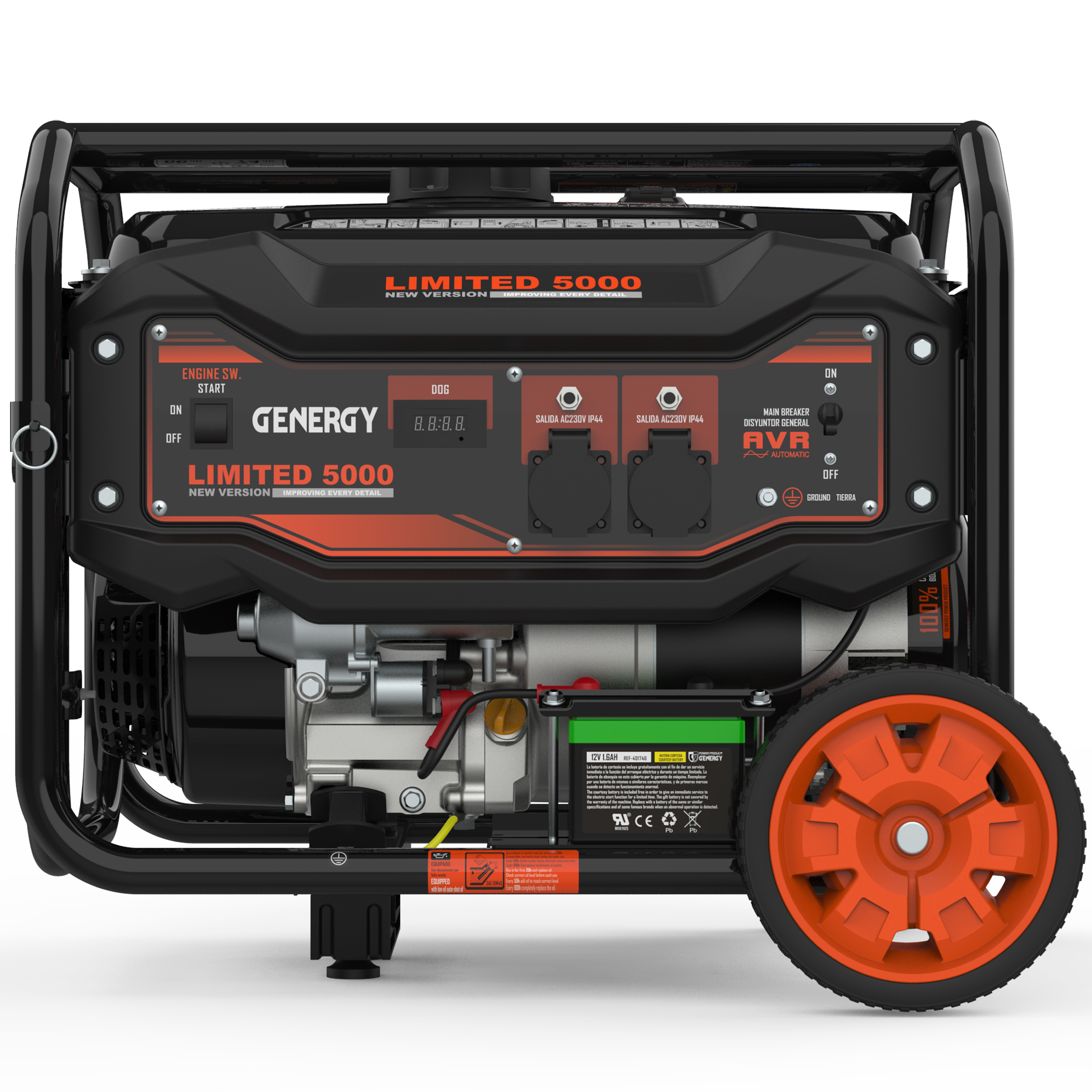 Generador GENERGY LIMITED 5000 RC – 4500W de salida máxima a 230V – Salida estabilizada AVR – Arranque eléctrico y remoto - Obras, Emergencias y Vivienda Aislada - 9