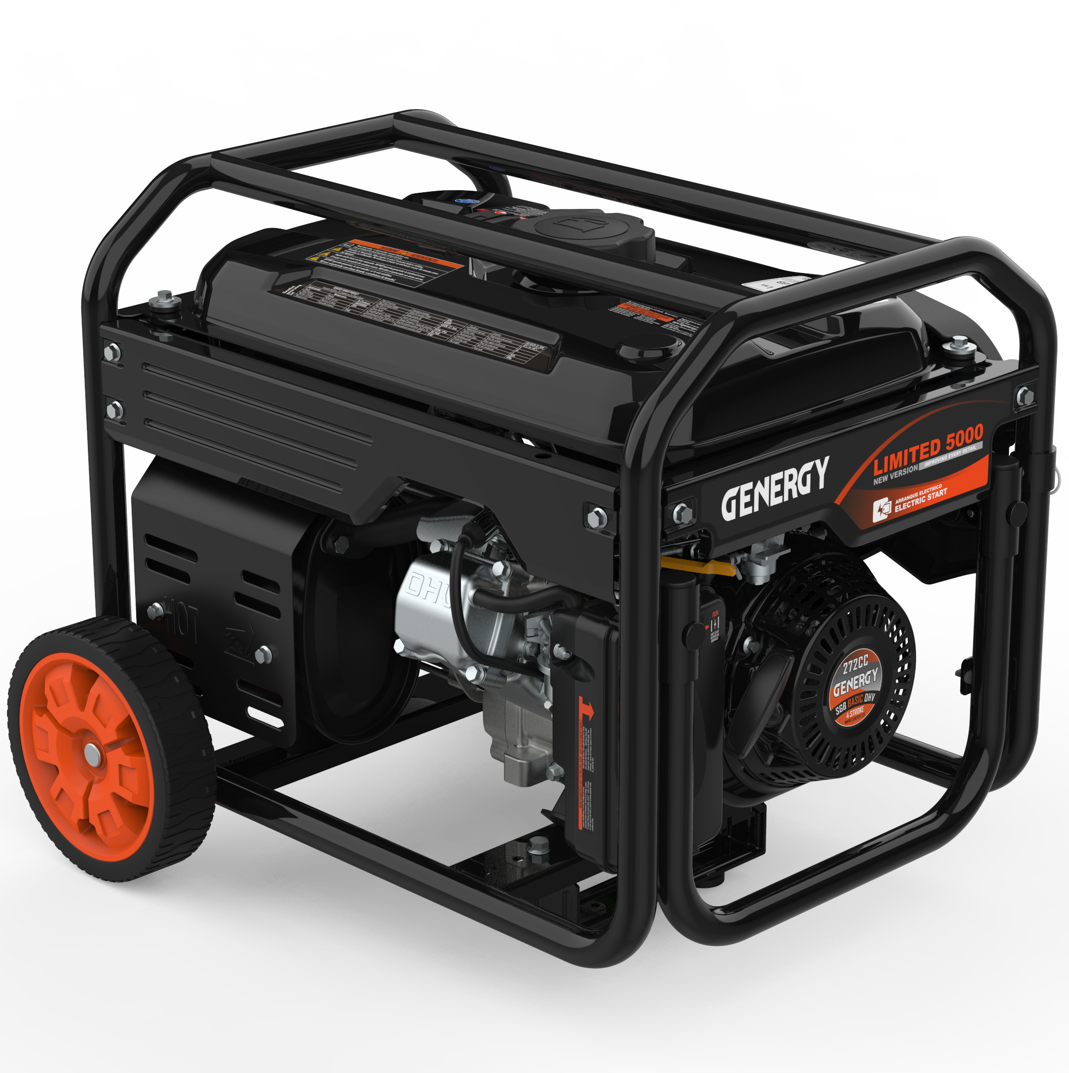Generador GENERGY LIMITED 5000 RC – 4500W de salida máxima a 230V – Salida estabilizada AVR – Arranque eléctrico y remoto - Obras, Emergencias y Vivienda Aislada - 7