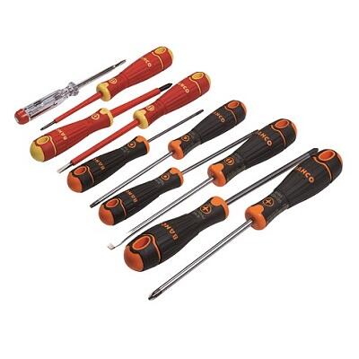 Jeu de 10 tournevis BahcoFit pour vis plates, Phillips, Pozidriv, TORX - 2