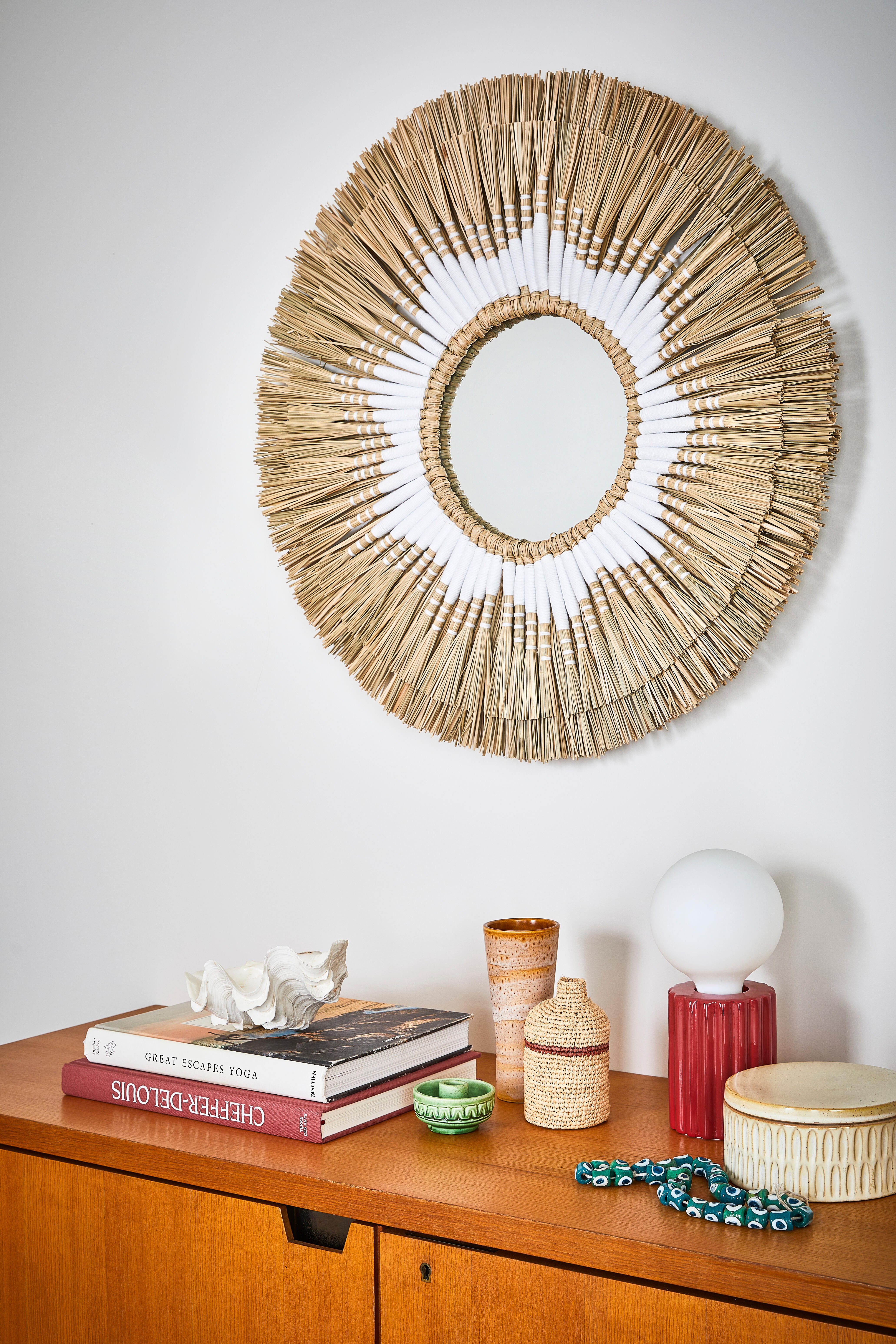 Miroir rond rotin naturel Soleia INSPIRE diam.70 cm - 3