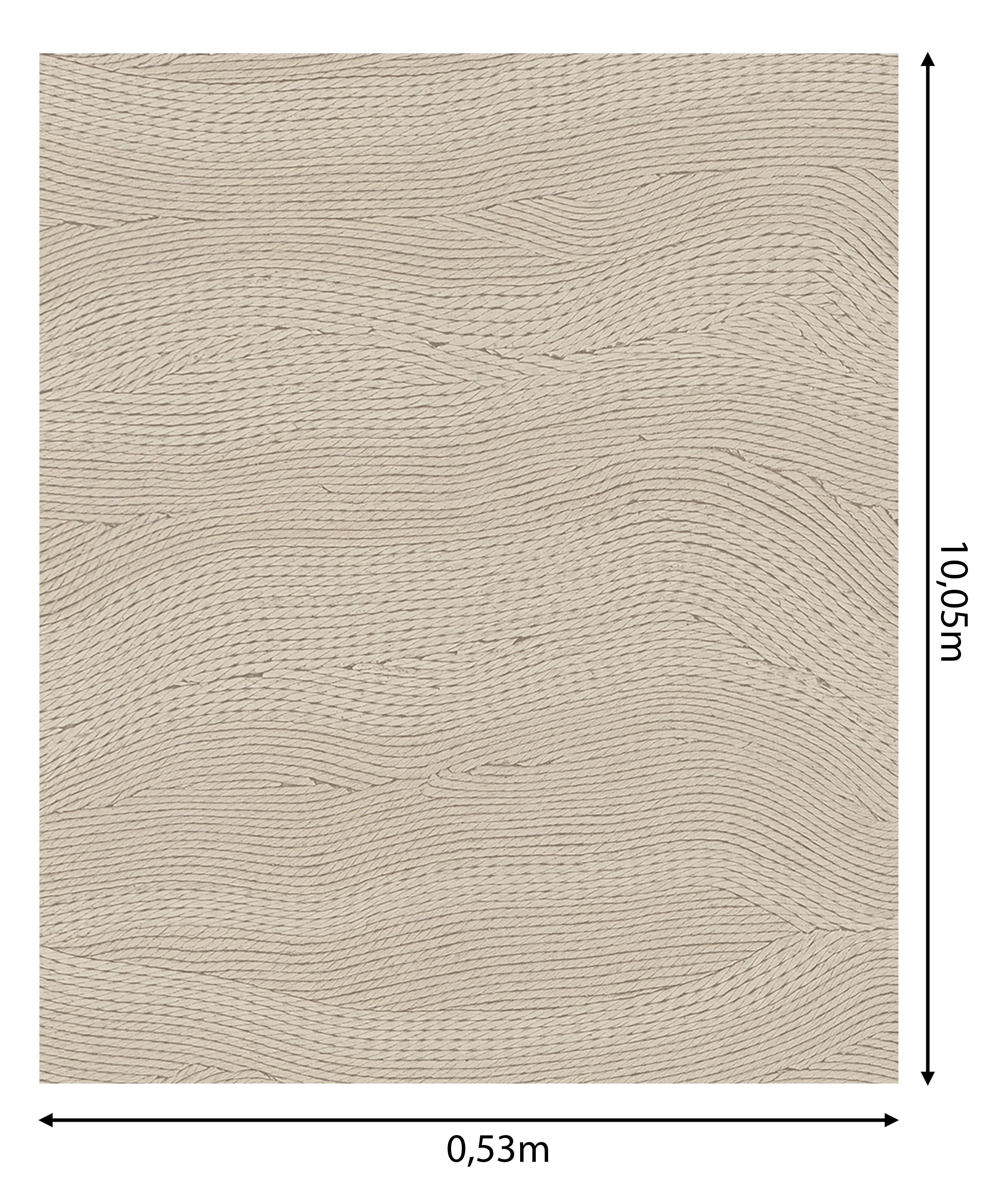 Papel de parede vinílico TNT imitação Corda Juta bege - 7
