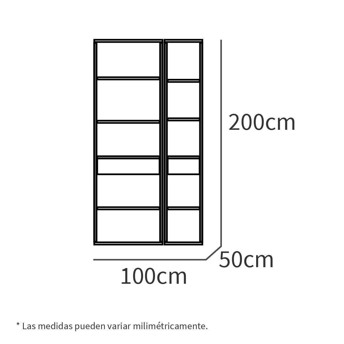 Kit vestidor Cloe 200x200x50cm con 10 baldas y 2 cajones blanco - 7