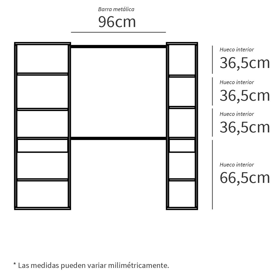 Kit vestidor Cloe 200x200x50cm con 10 baldas y 2 cajones blanco - 6
