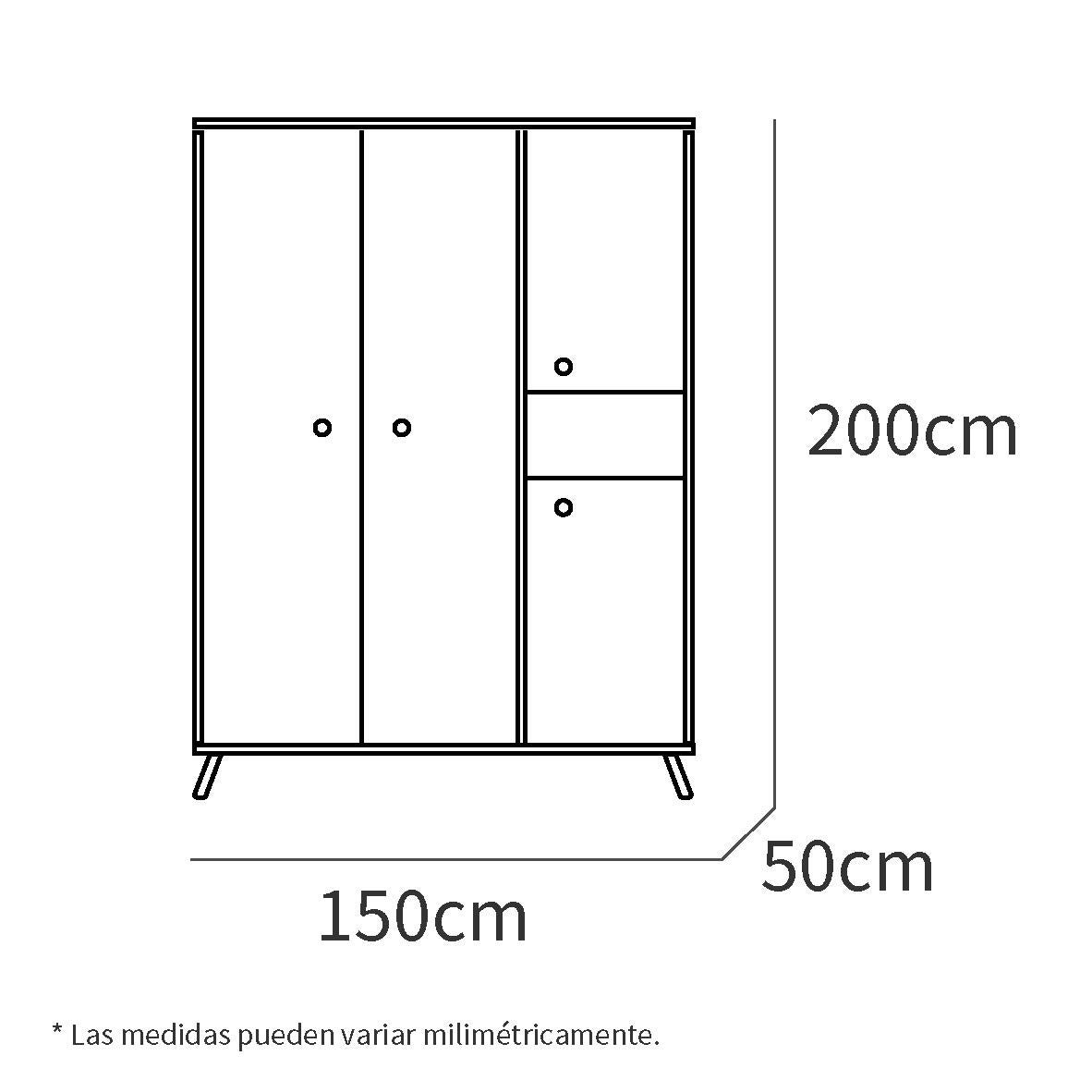 Armario Camila 150x200x55cm roble - 2