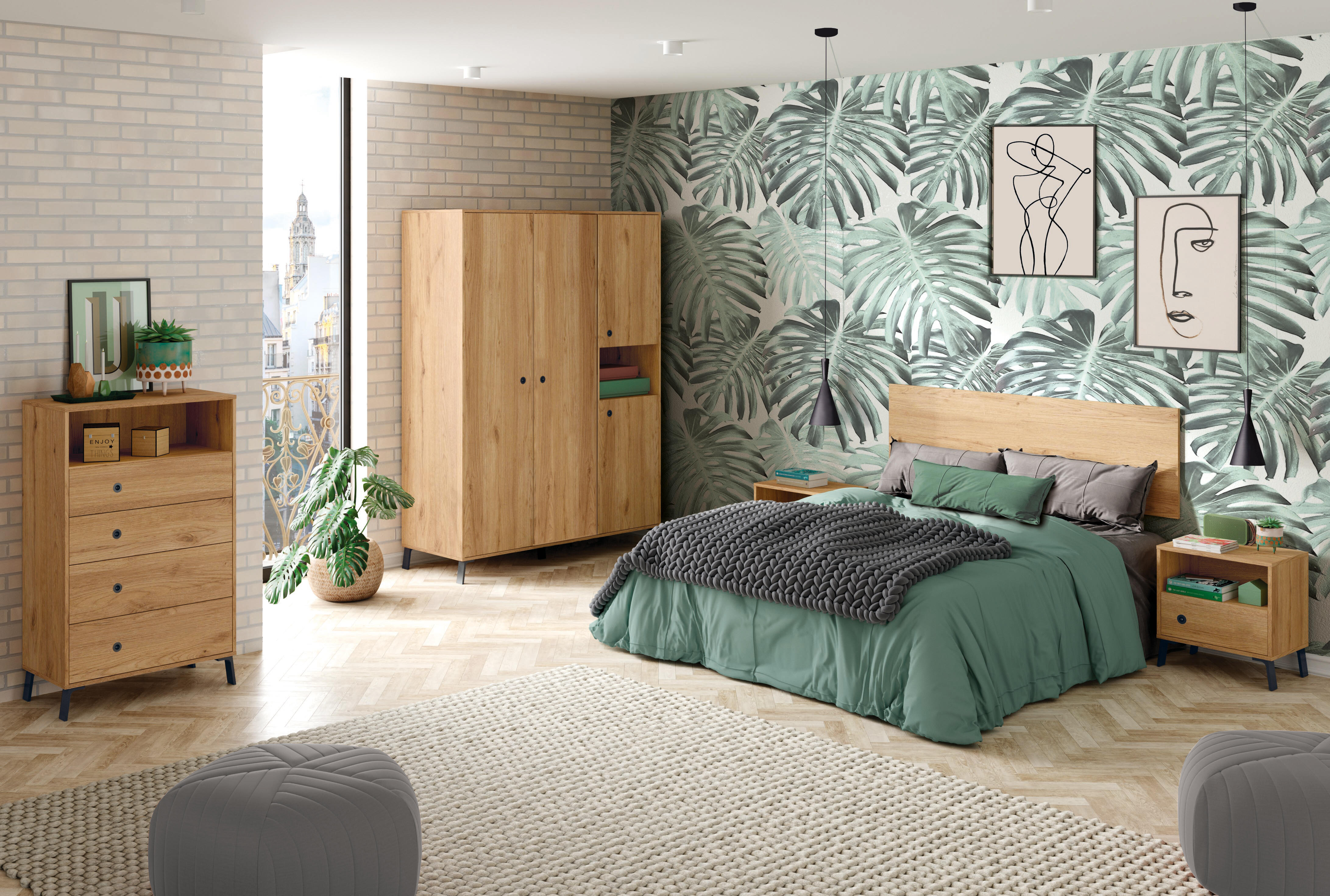 Armario Camila 150x200x55cm roble - 3