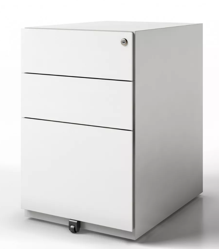 Cajonera de pvc note bisley con dos cajones y un cajón archivo gris