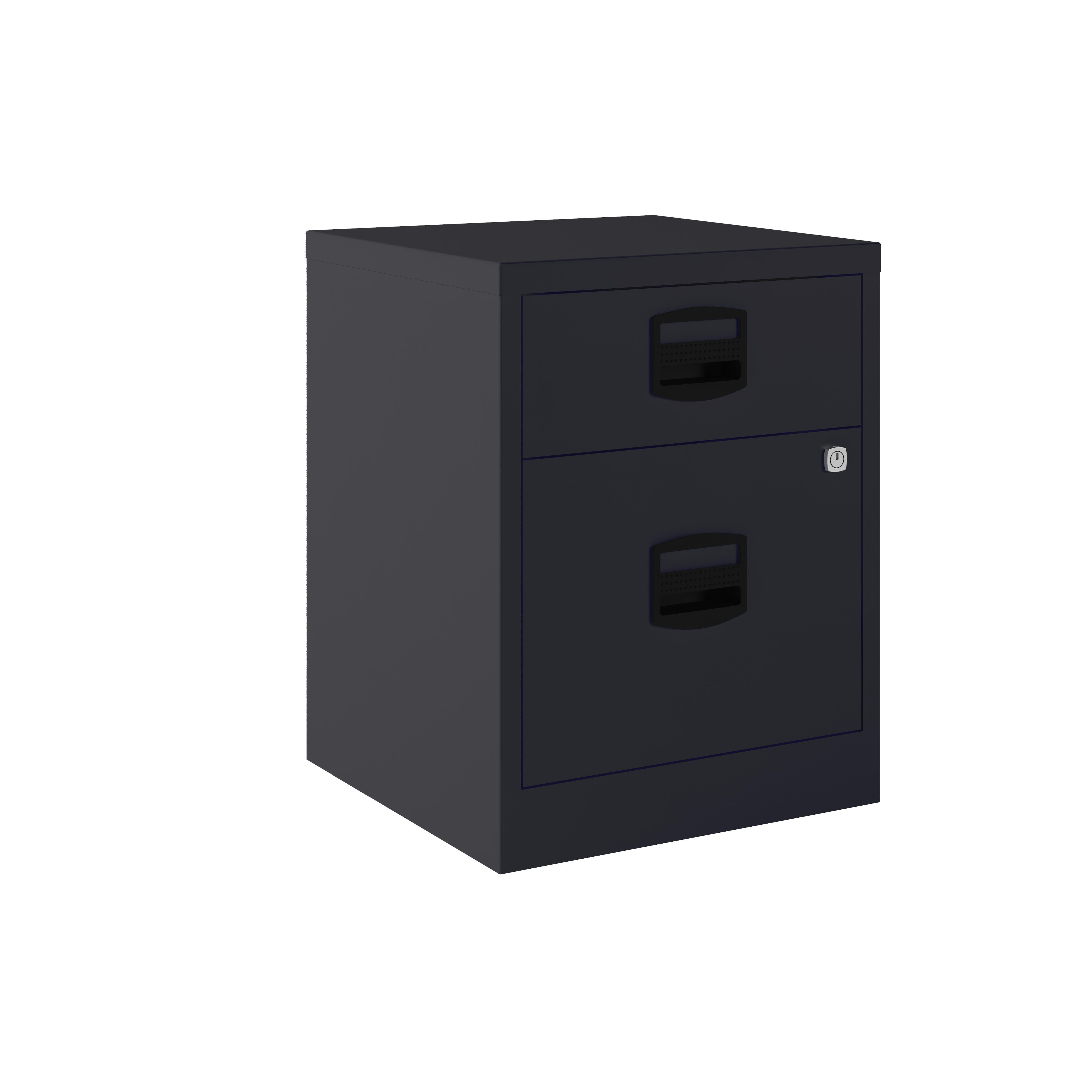 Cajonera de pvc bisley con cajón y cajón archivo negro