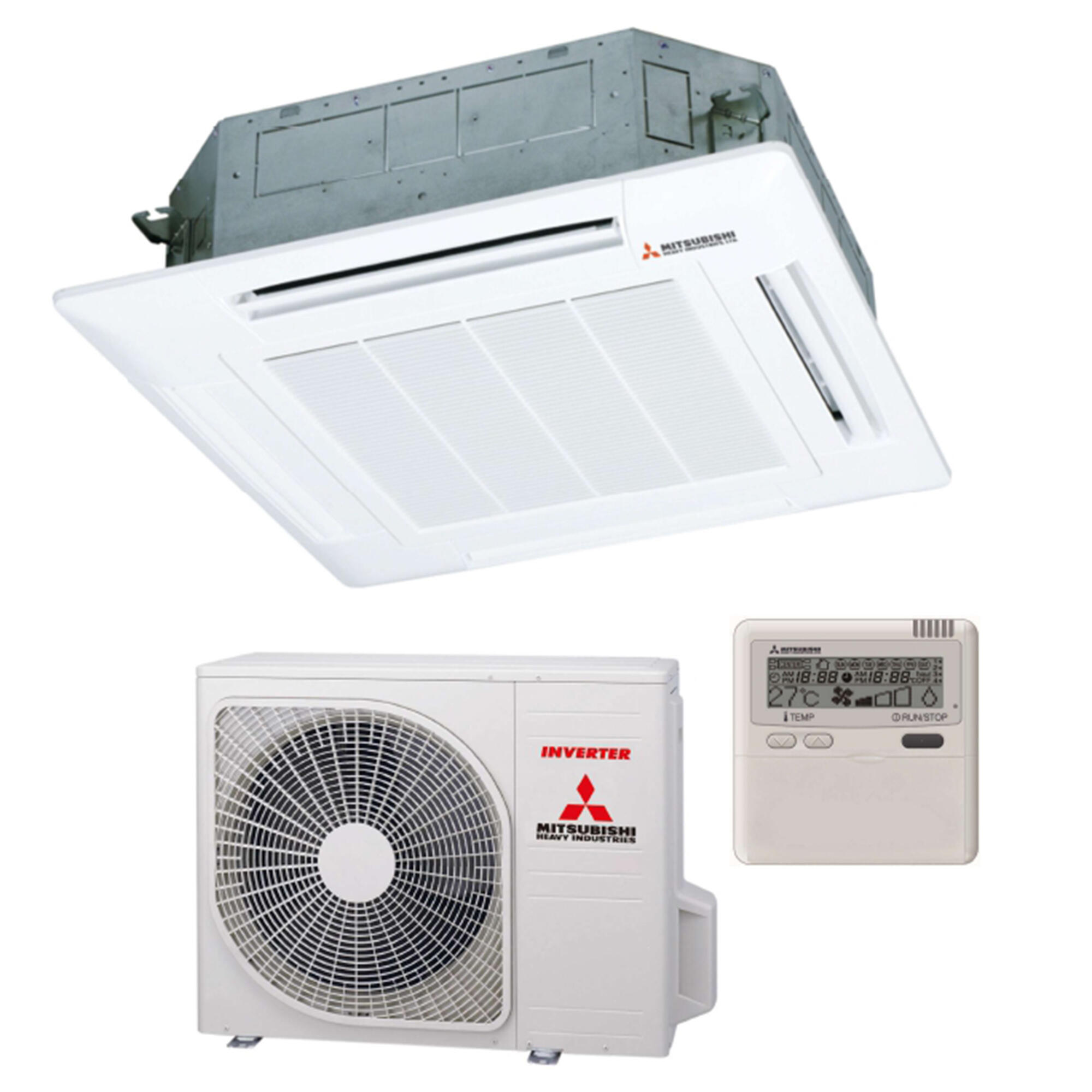 Aire acondicionado de casette mitsubishi blanco