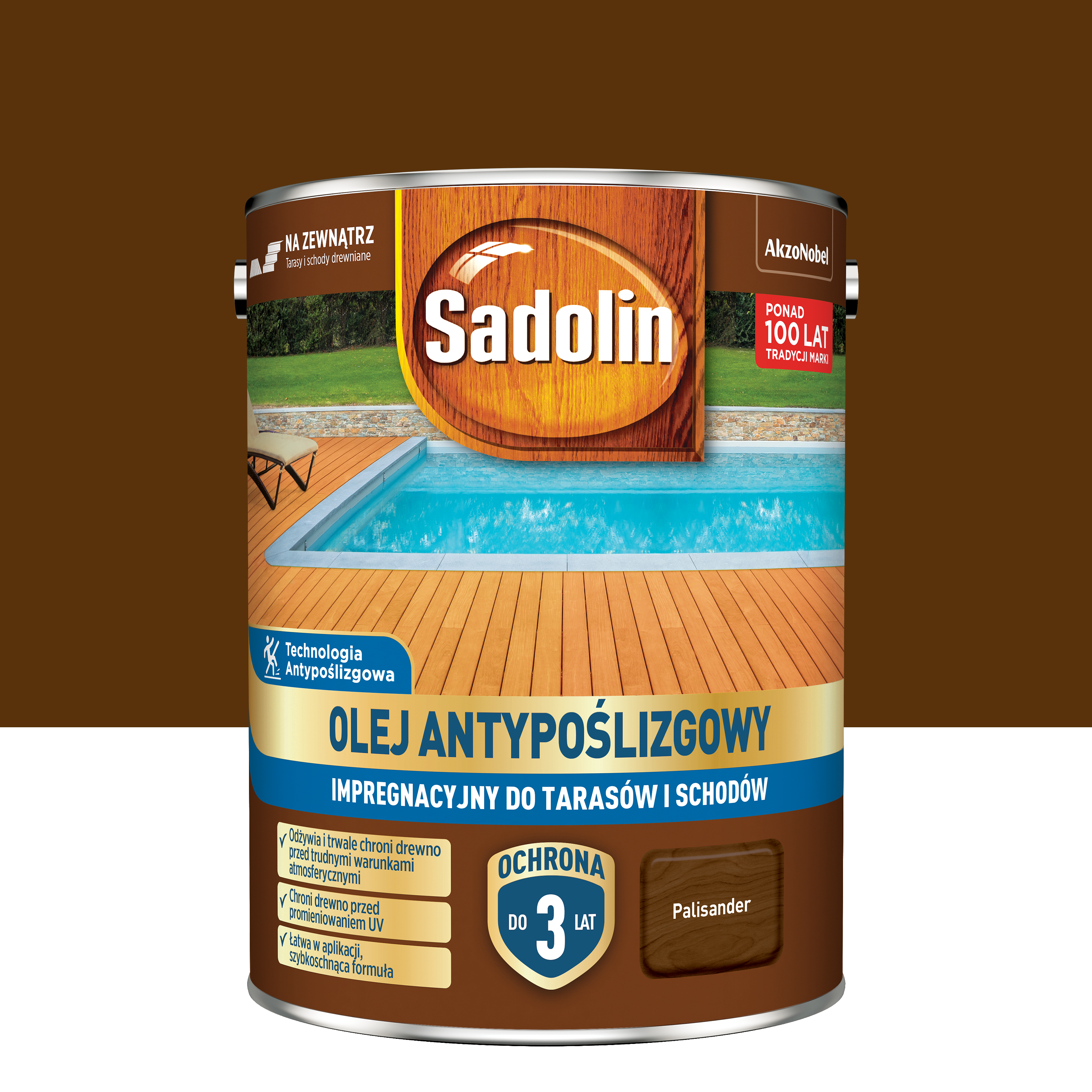 Olej antypoślizgowy do tarasów i schodów Palisander 4.5 l Sadolin