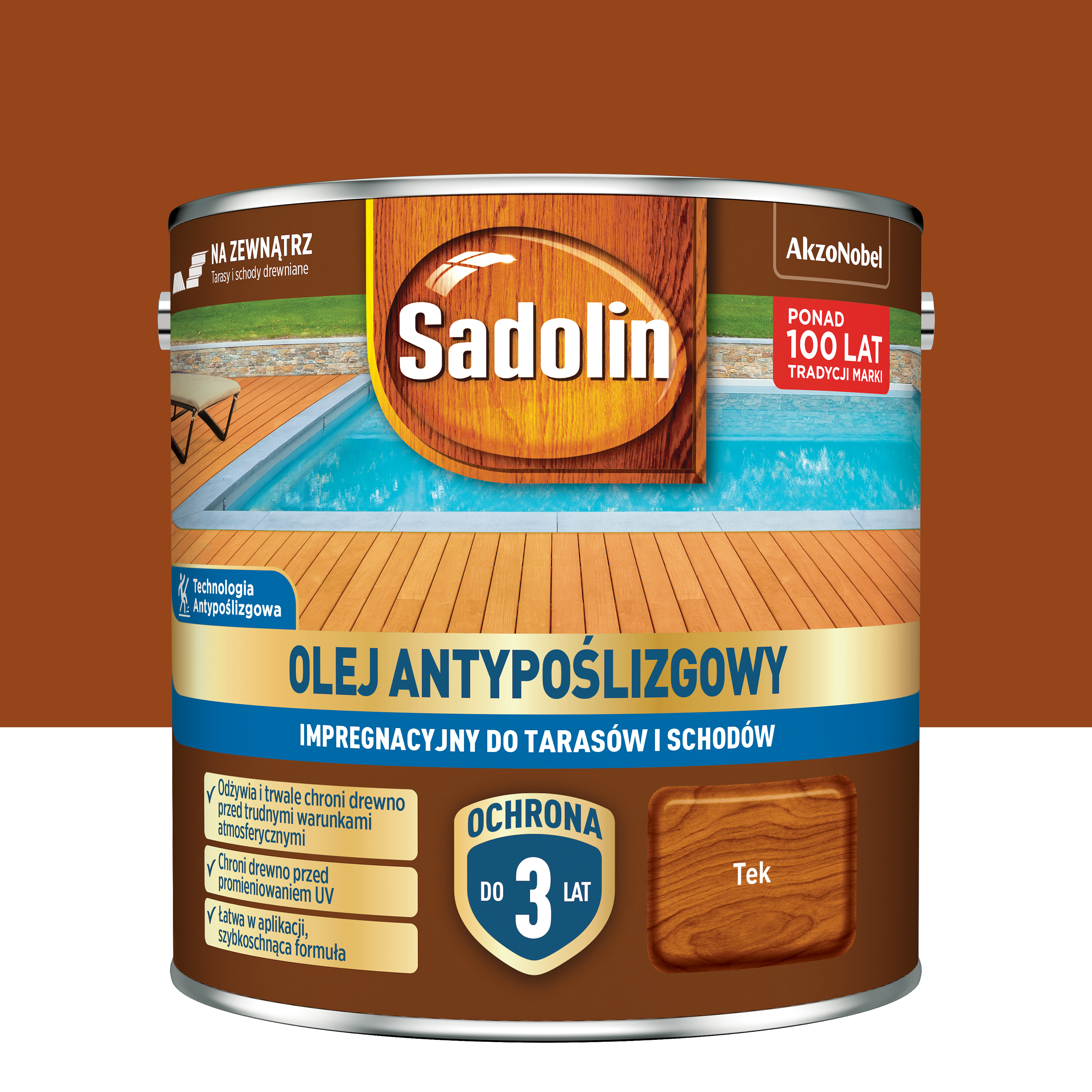 Olej antypoślizgowy do tarasów i schodów Tek 2.5 l Sadolin