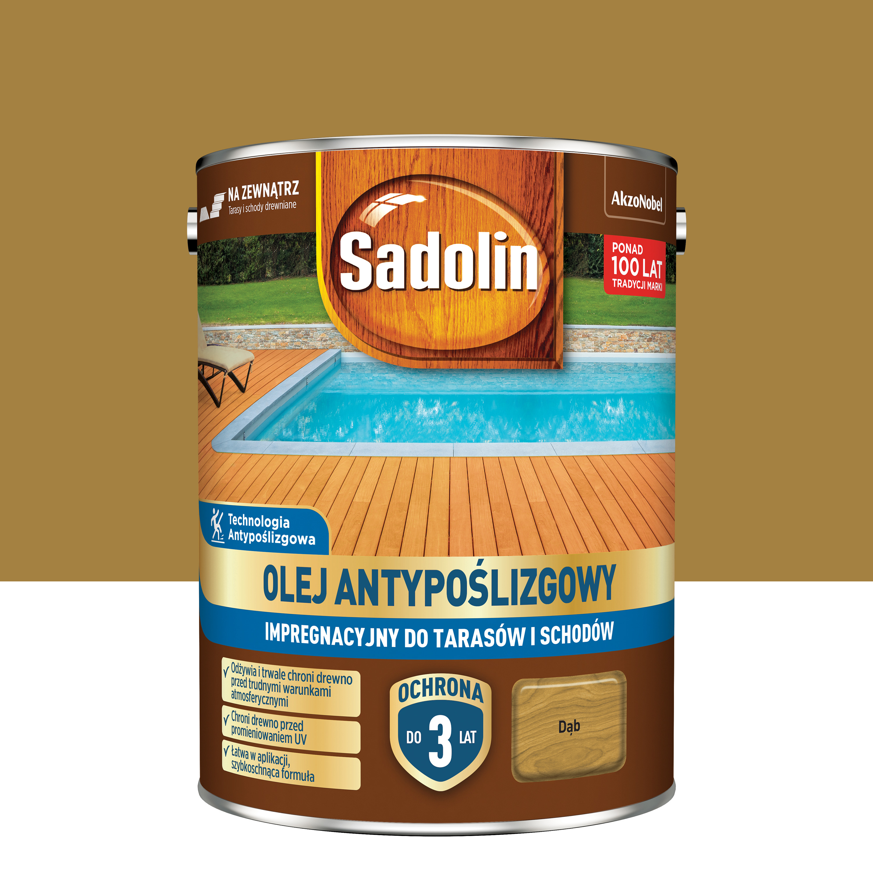 Olej antypoślizgowy do tarasów i schodów Dąb 4.5 l Sadolin
