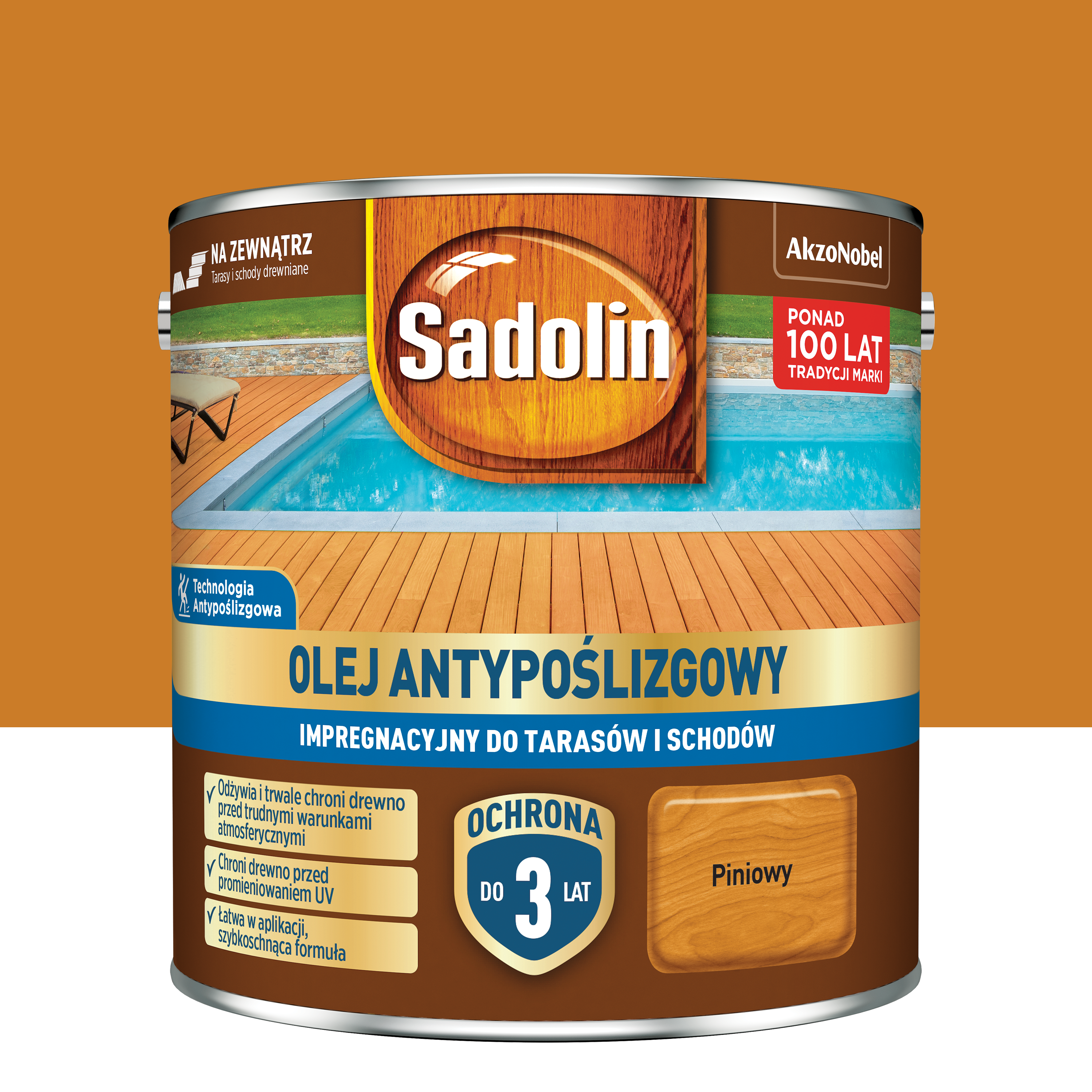 Olej antypoślizgowy do tarasów i schodów Pinia 2.5 l Sadolin