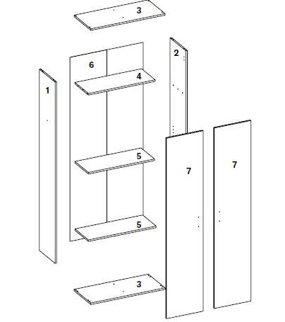 Armadio alto FIT in truciolare, bianco L 61 x H 190 x P 35 cm 2 ante - 6