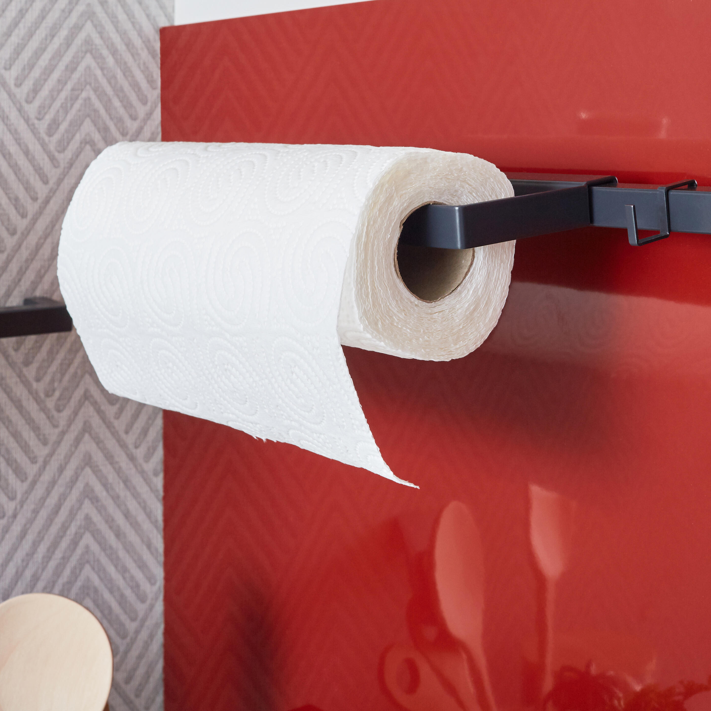 Porte essuie-tout noir DELINIA ID - 4