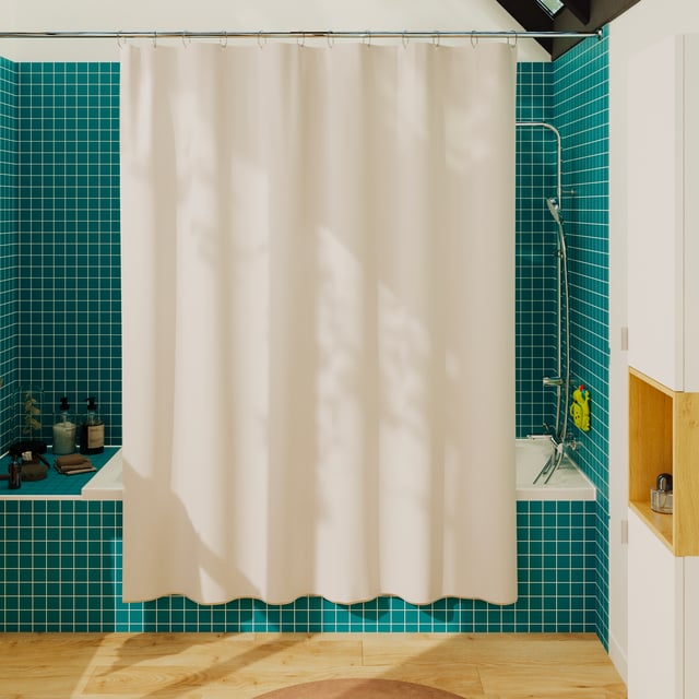 Cortina de duche 180x200 cm branca Sensea Easy