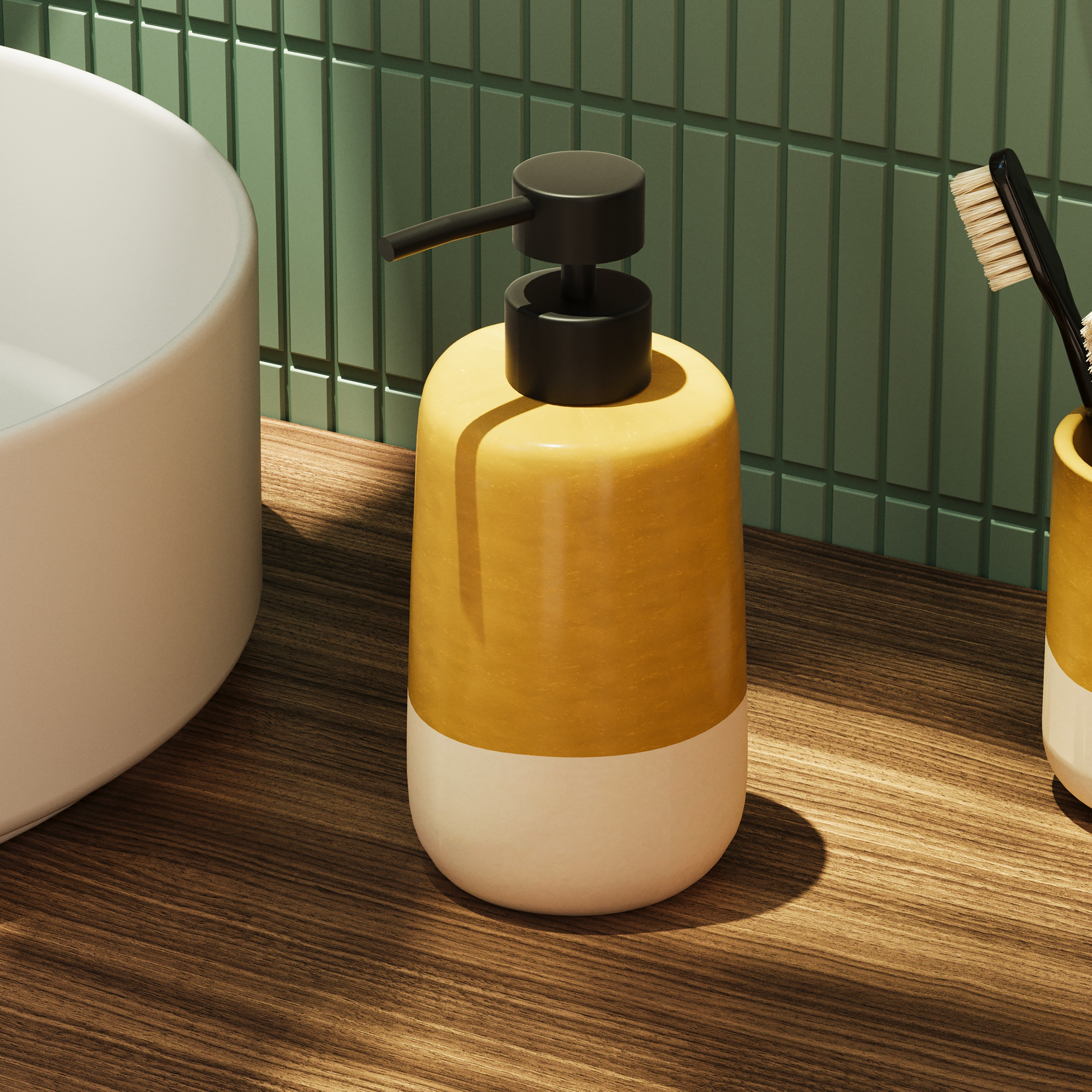 Distributeur de savon céramique pecan Glaze SENSEA - 3