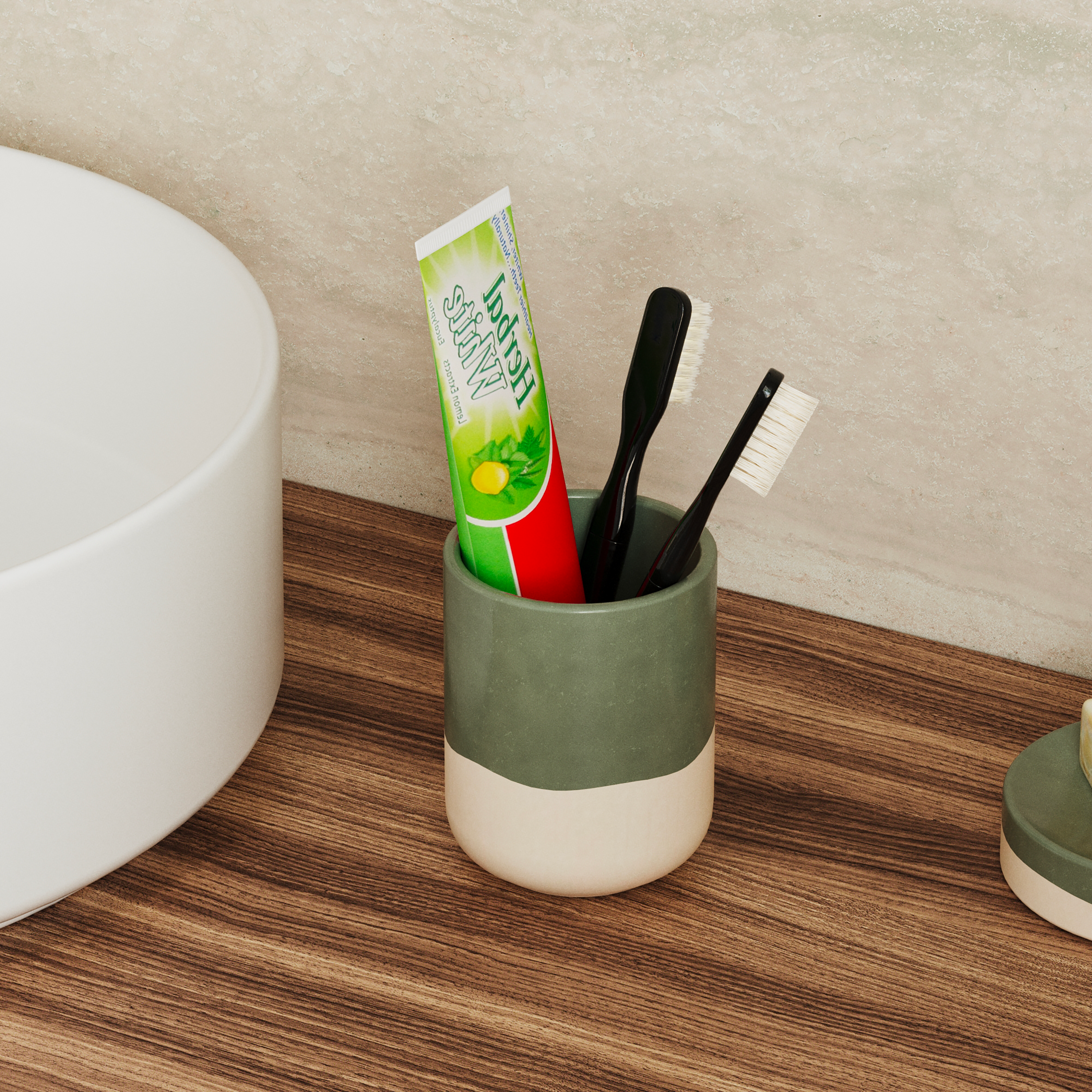 Kubek na szczoteczki do zębów Glaze zielony Sensea - 4